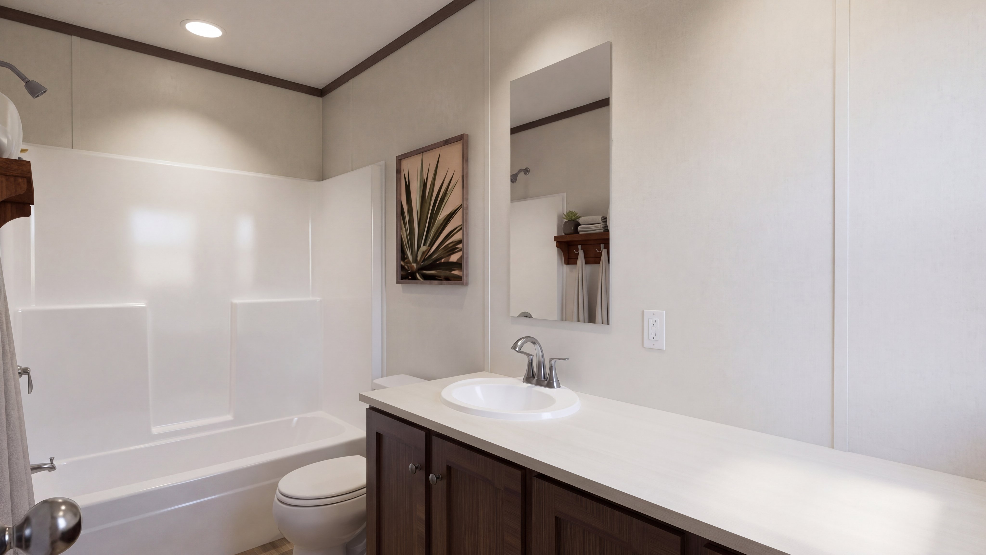 Guest bathroom rendering of the Discover home.