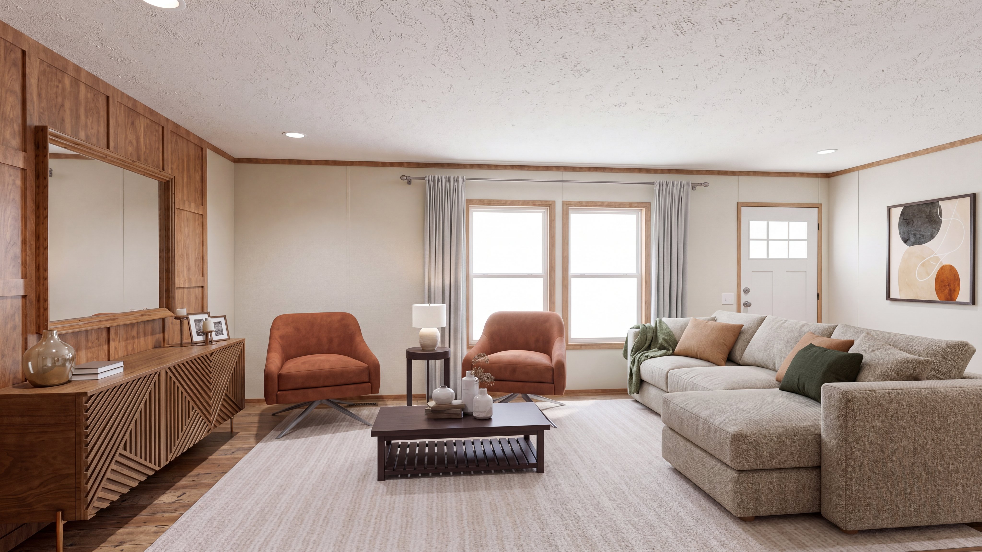 Living room rendering of the Rio home.