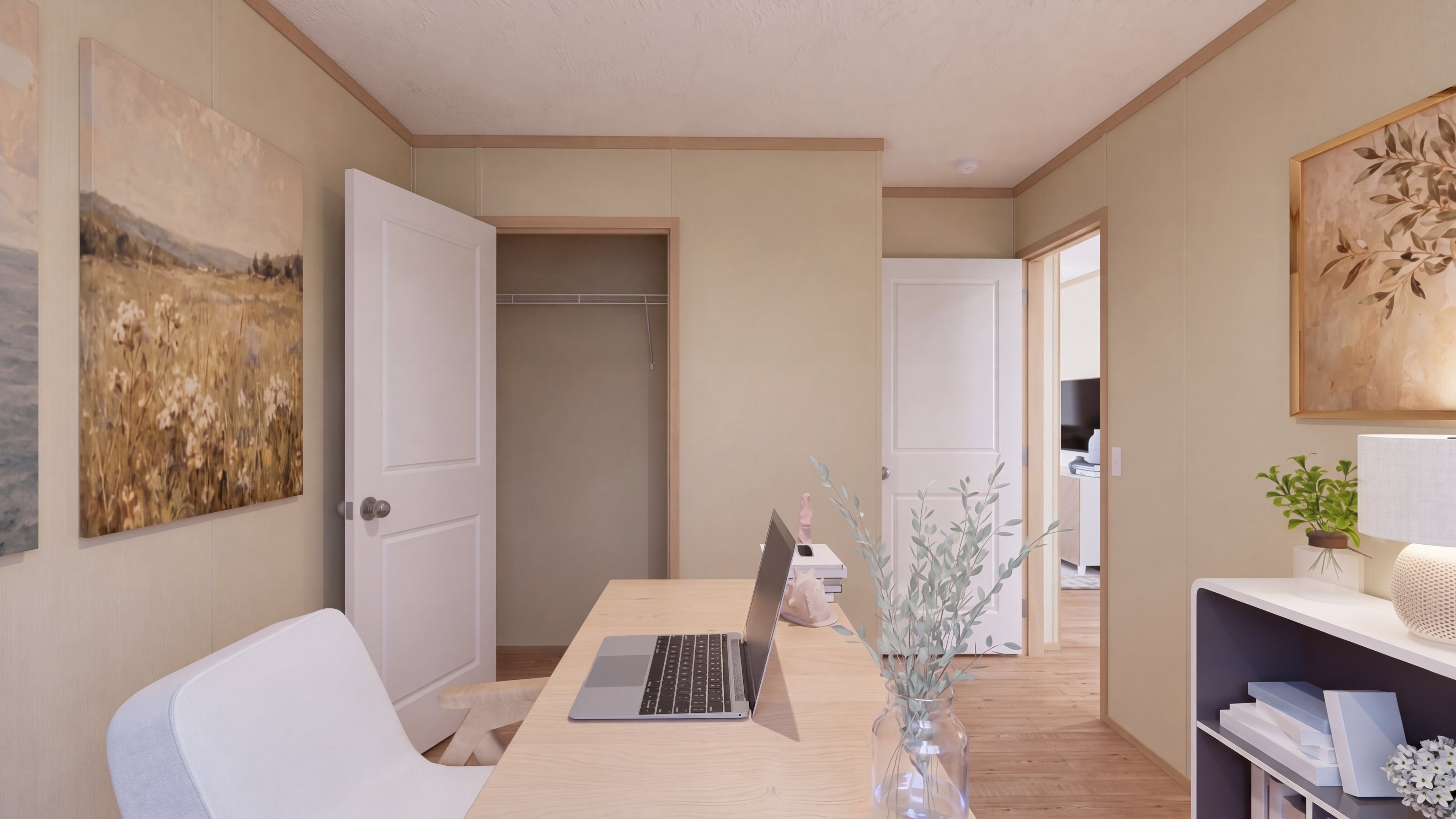 Bedroom rendering of the Boone home.