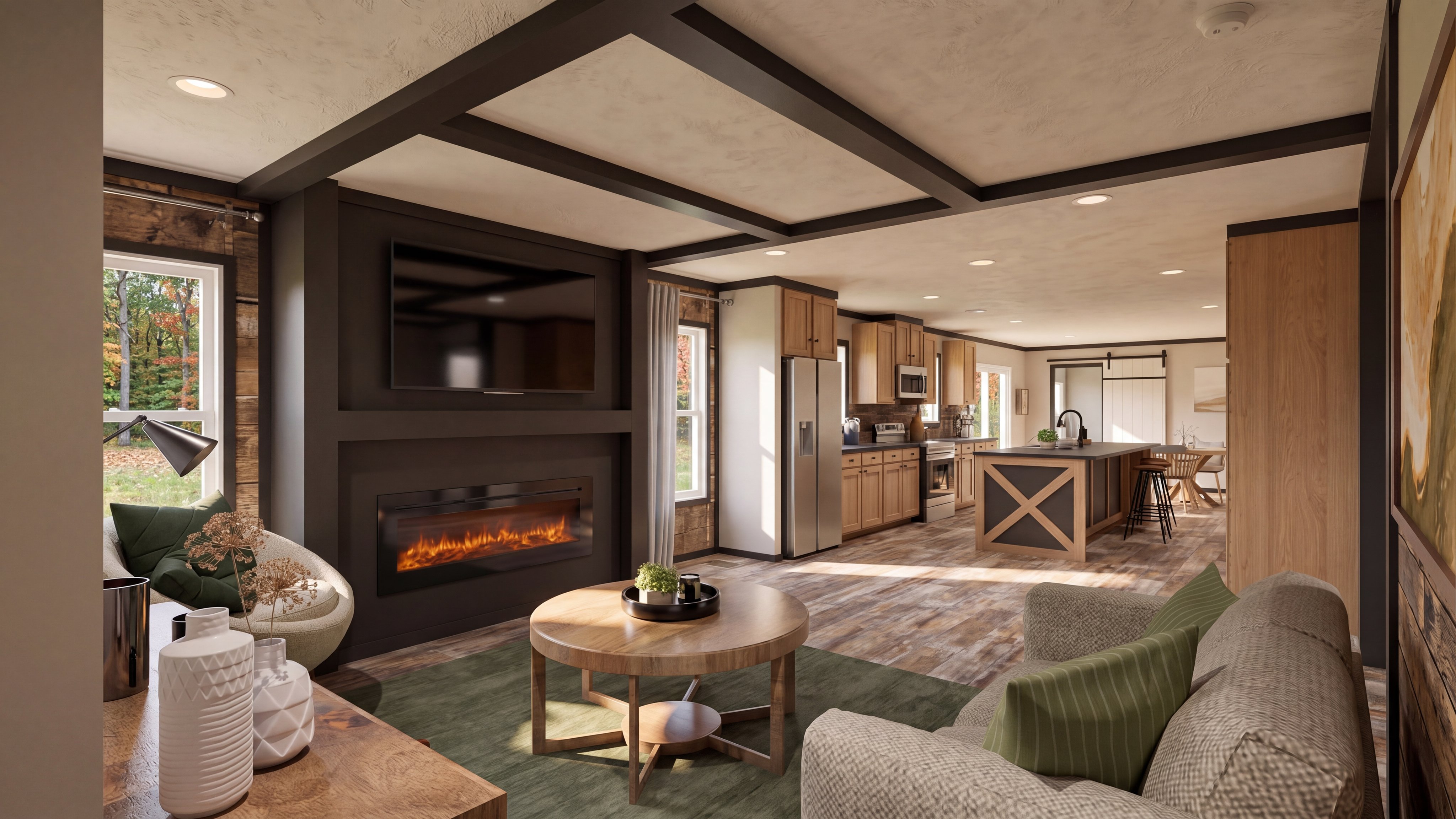 Den rendering of the Boujee Lux home.