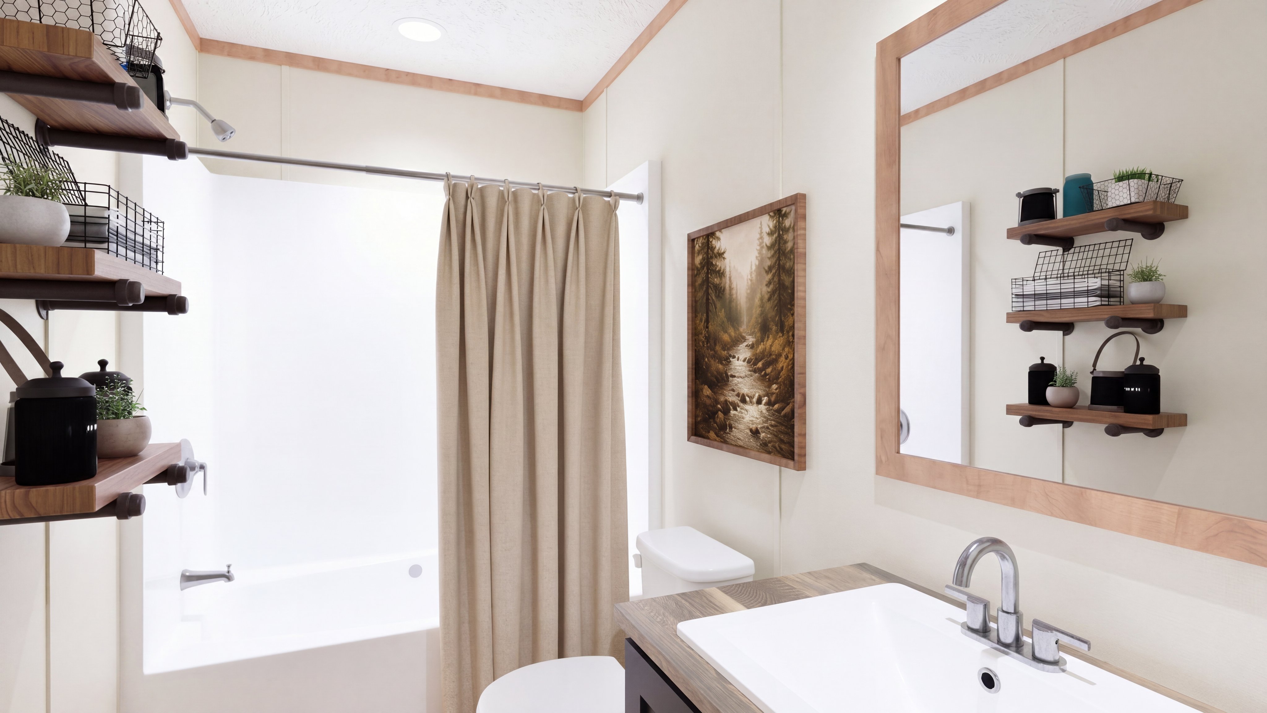 Guest bathroom rendering of the Sevier home.