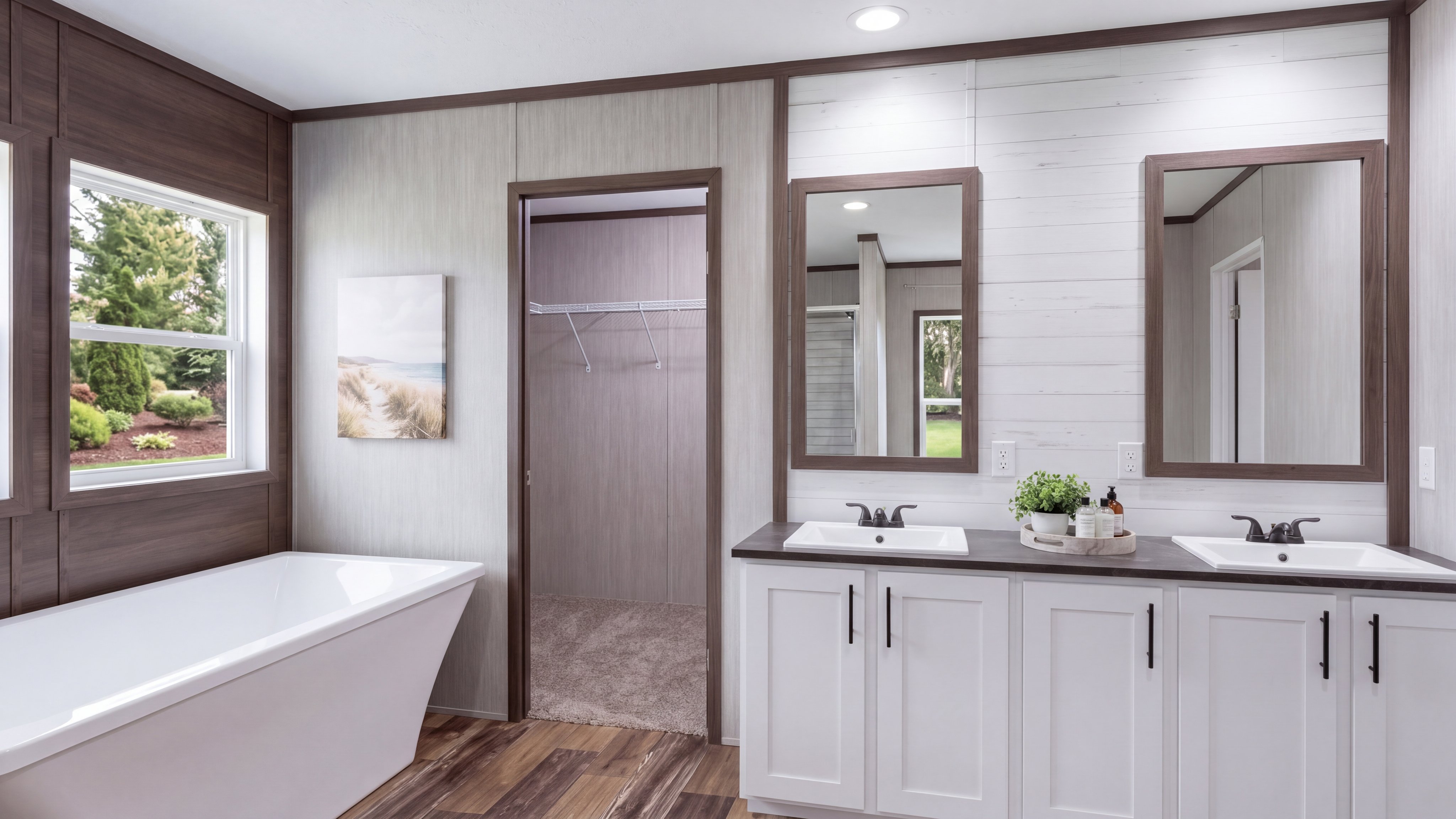 Primary bathroom rendering of the The Shoreline home.
