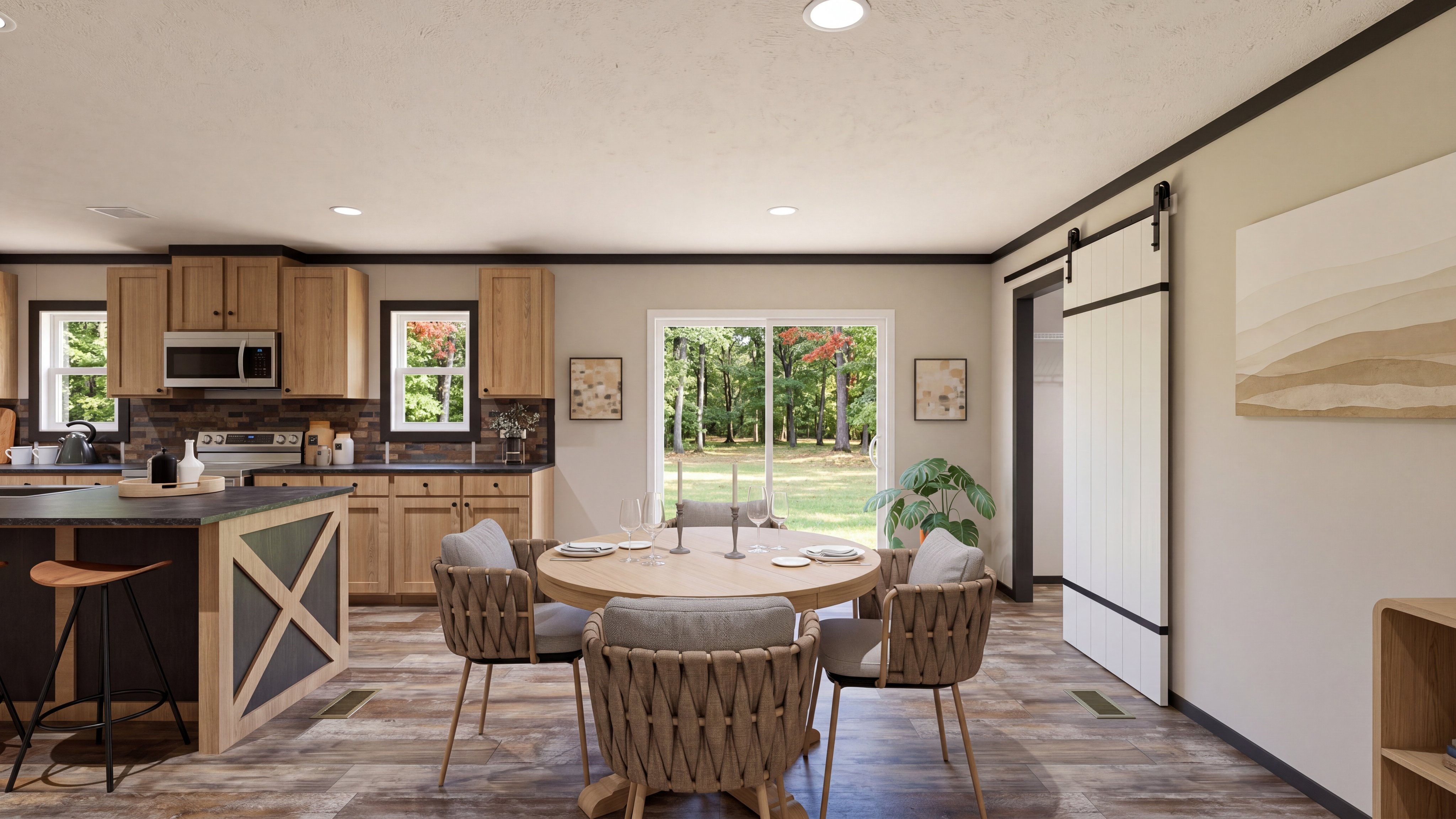 Dining area rendering of the Boujee Lux home.