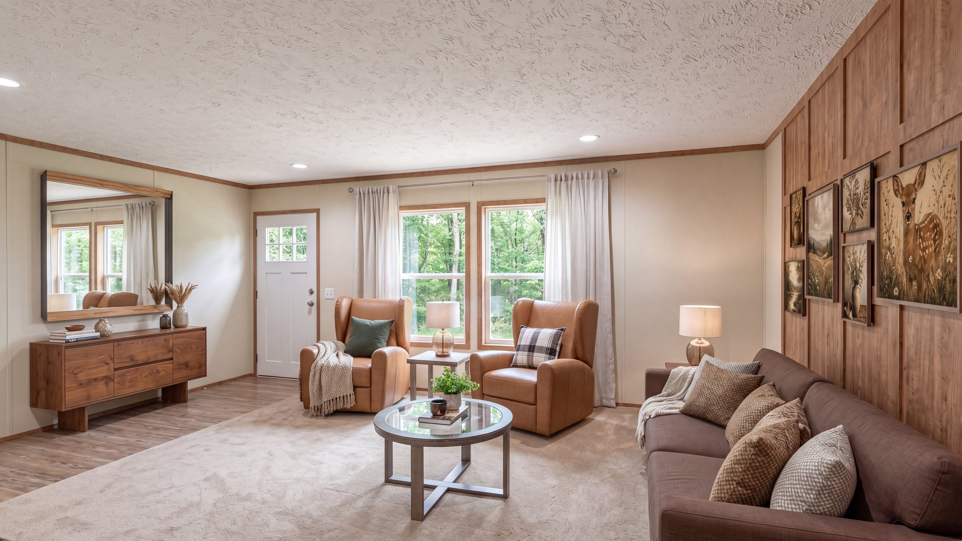 Living room rendering of the Sevier home.