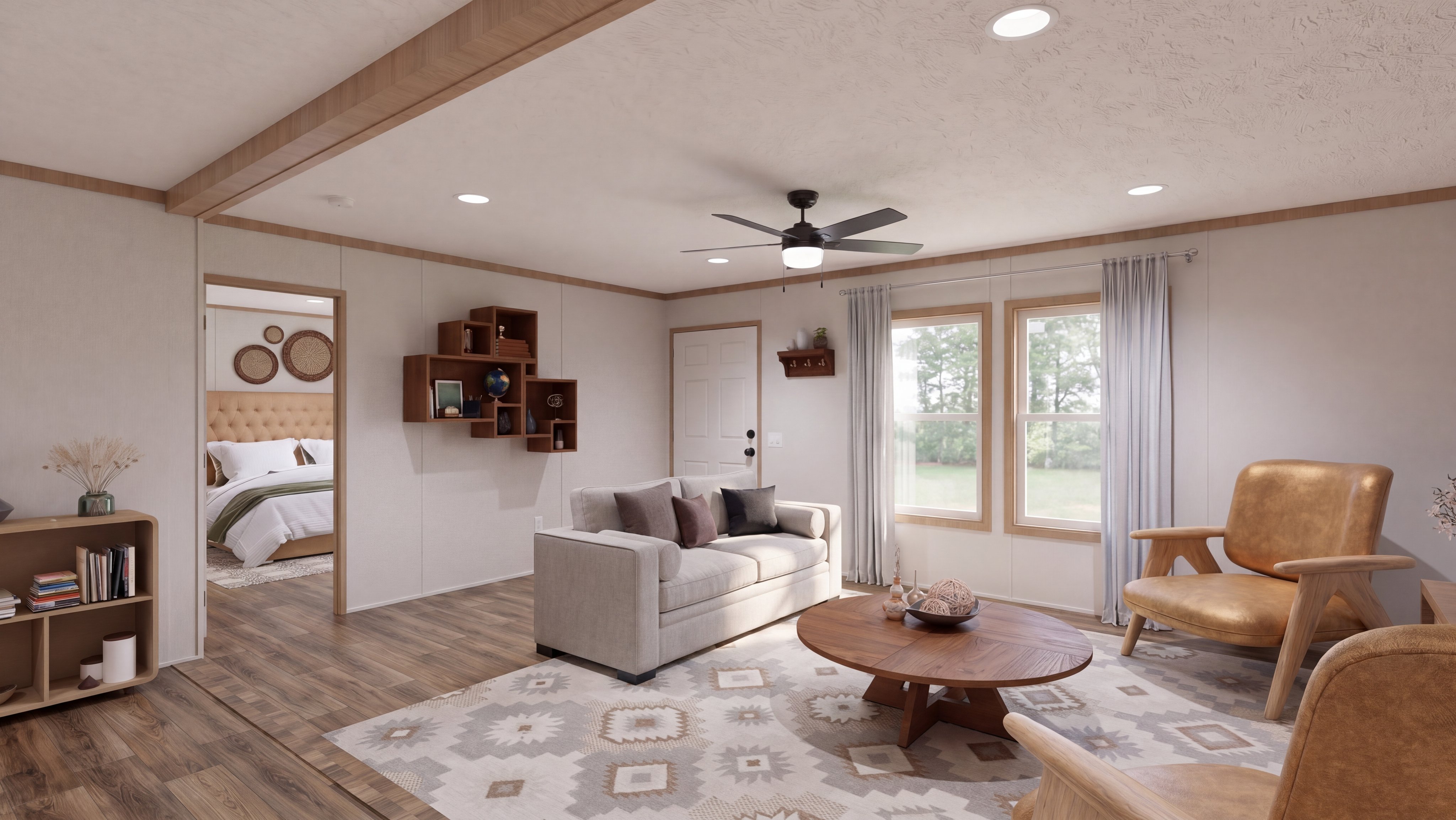 Living room rendering of the The Real Deal home.