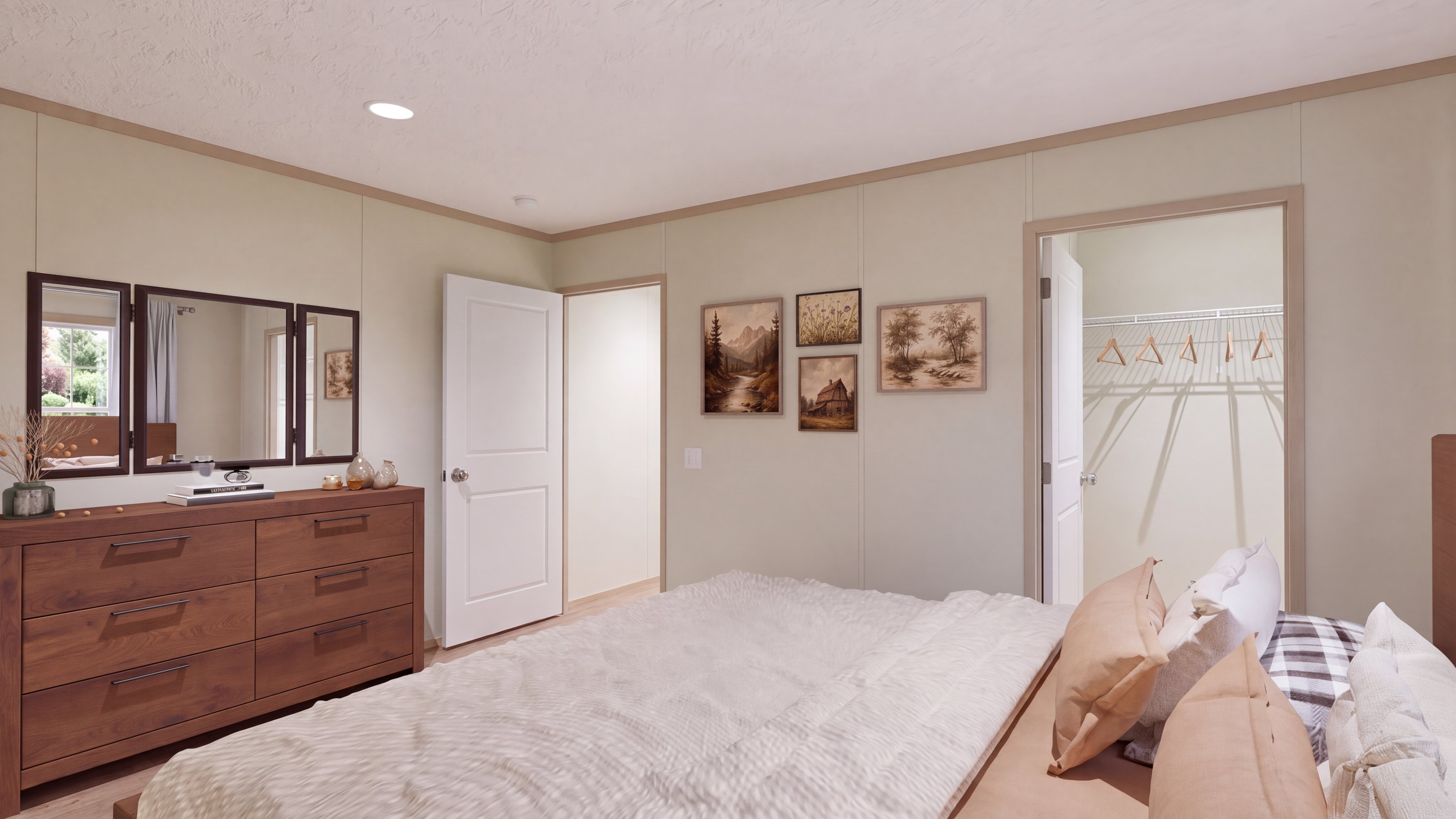 Primary bedroom rendering of the Zion home.
