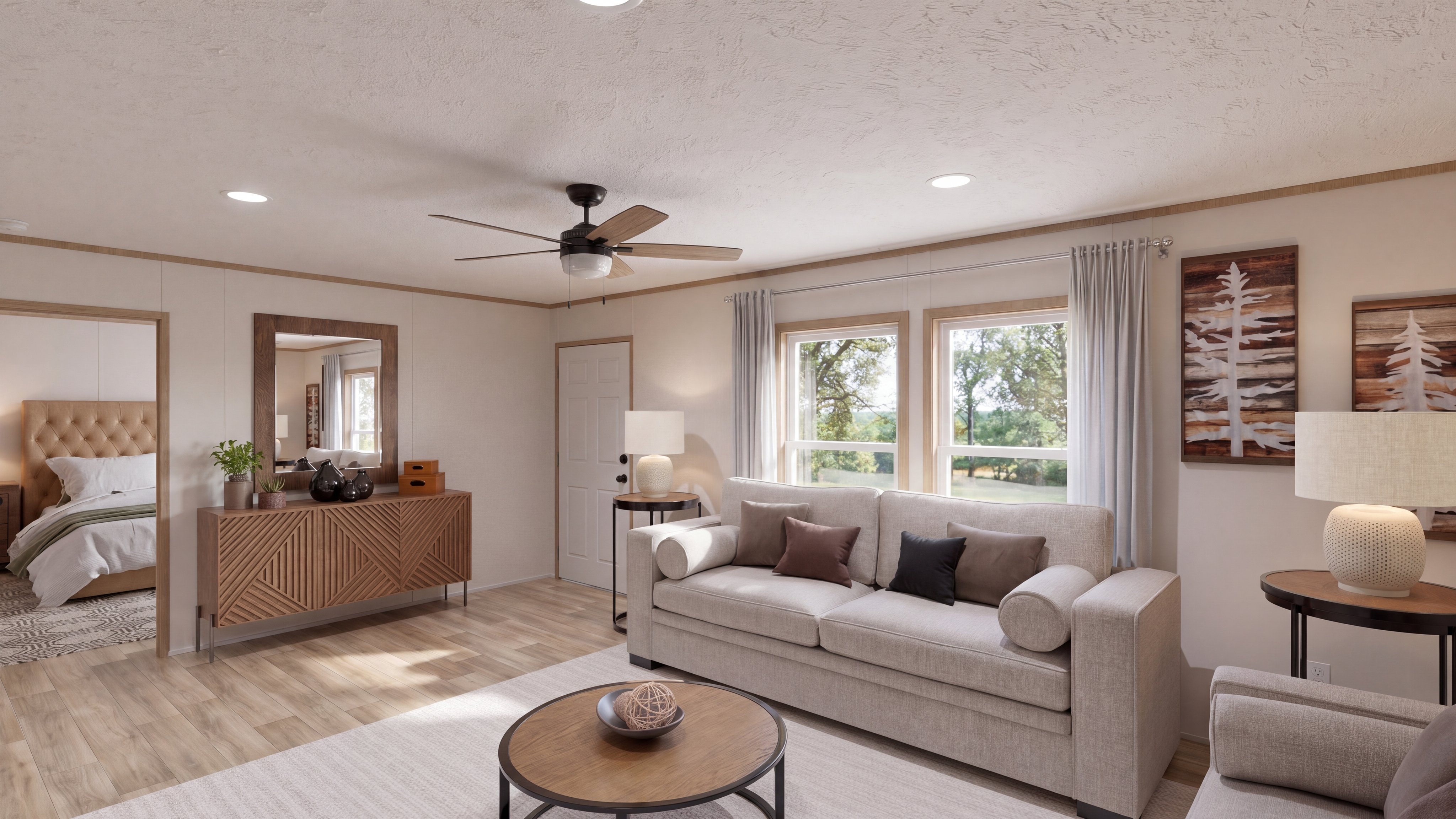 Living room rendering of the Anatolia Xl home.