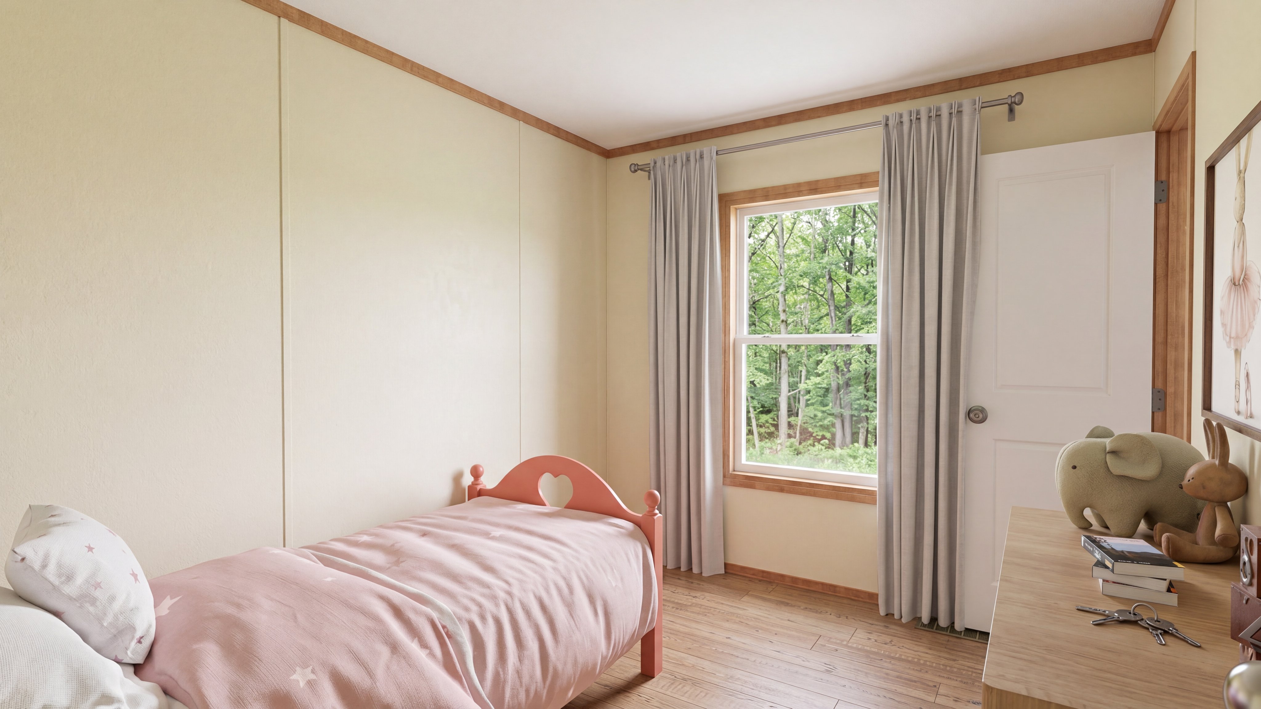 Bedroom rendering of the Hudson home.