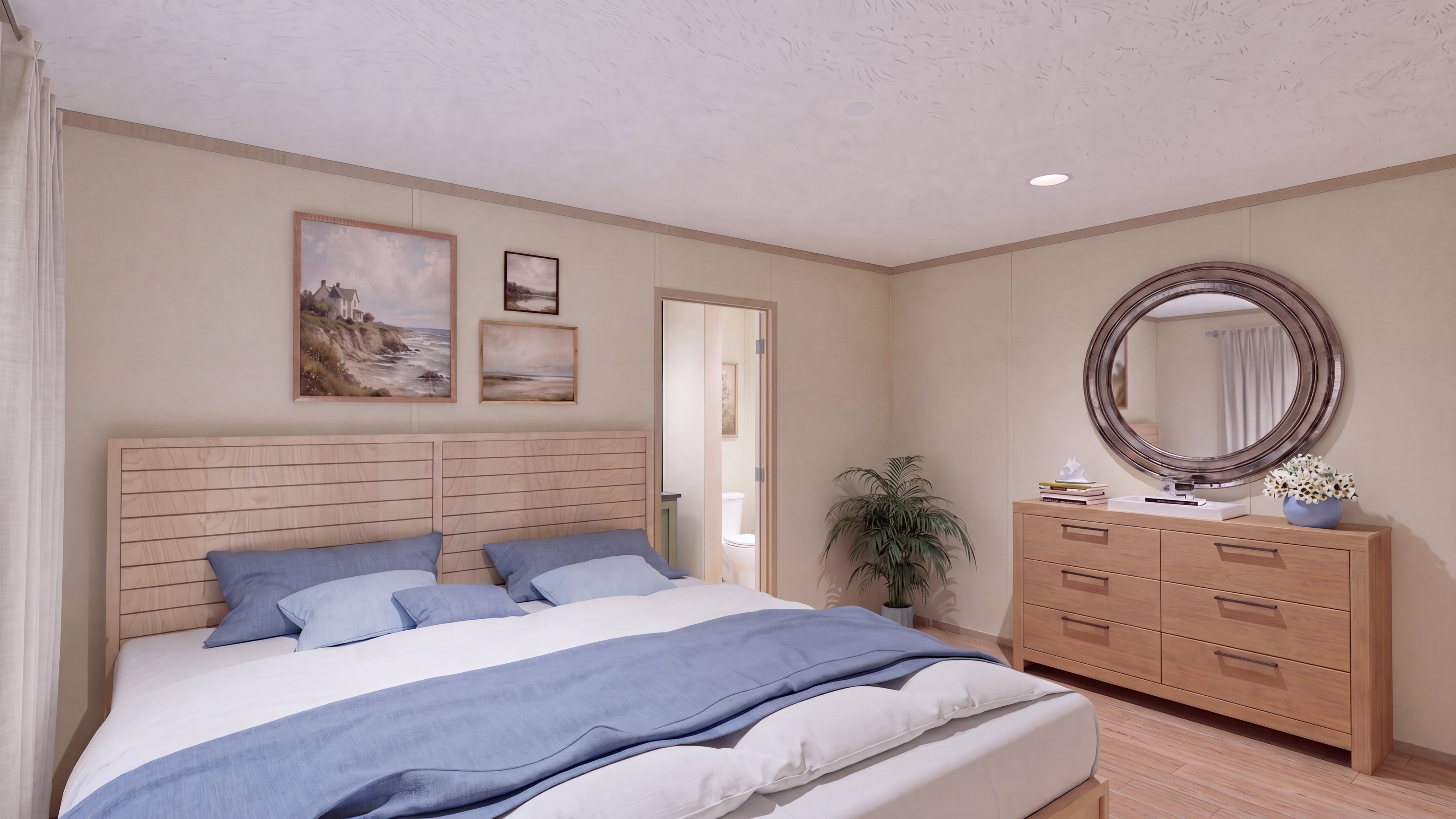Primary bedroom rendering of the Voyage home.