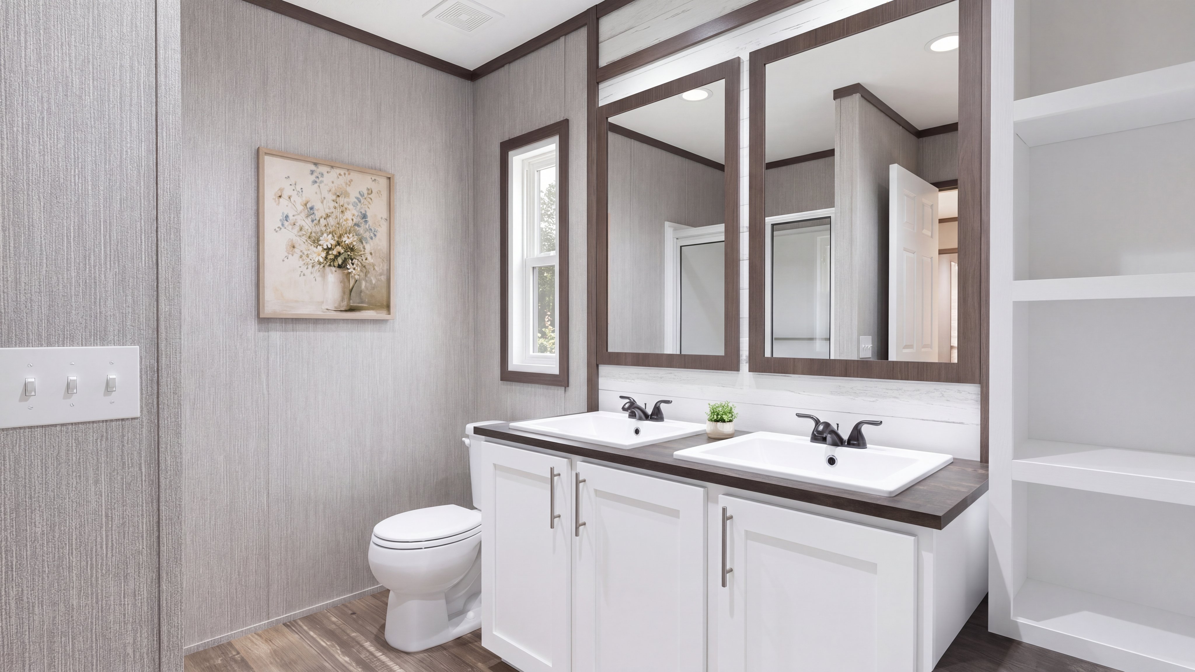 Primary bathroom rendering of the The Seaside home.