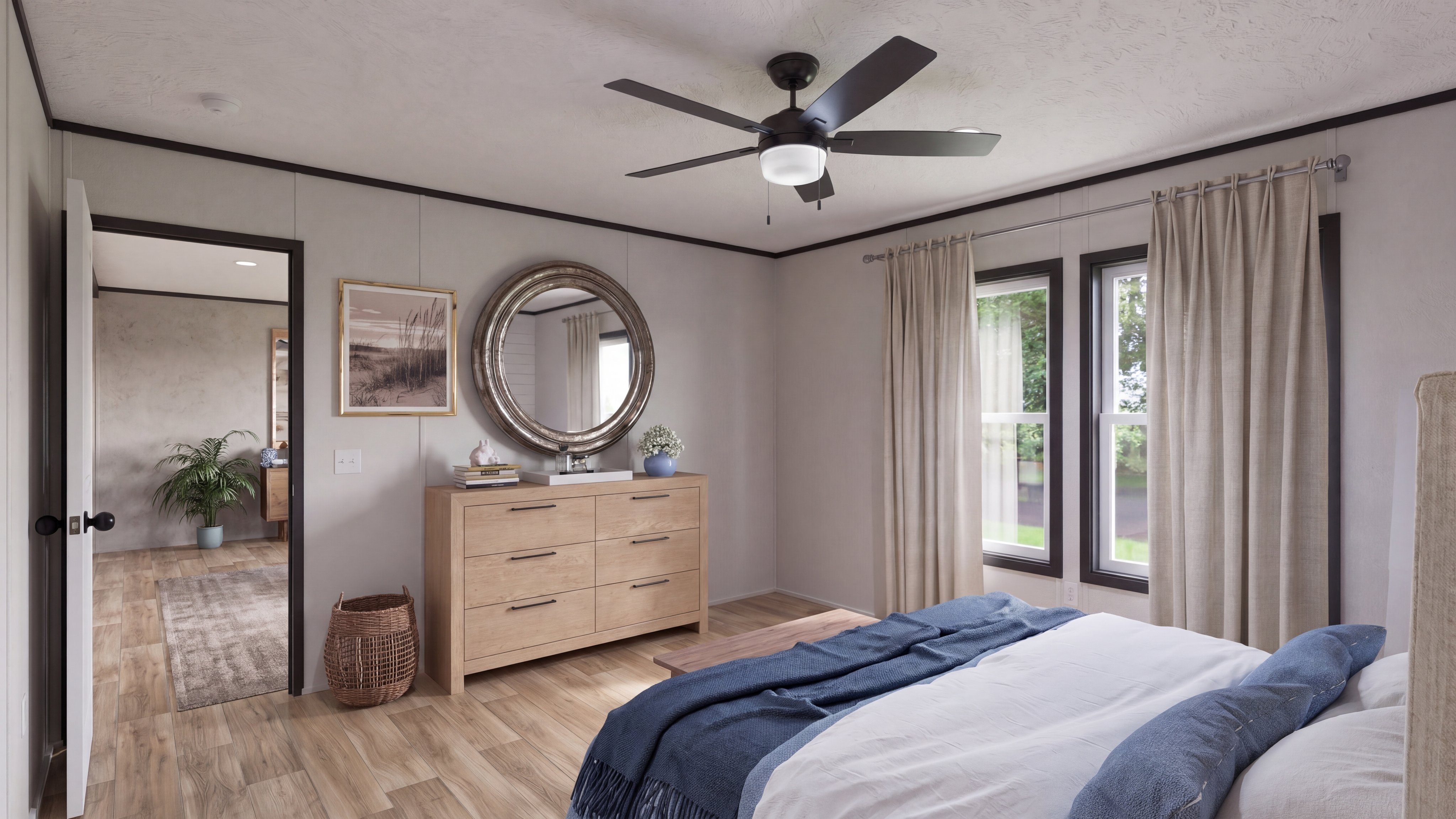 Primary bedroom rendering of the The Anniversary 2.1 home.