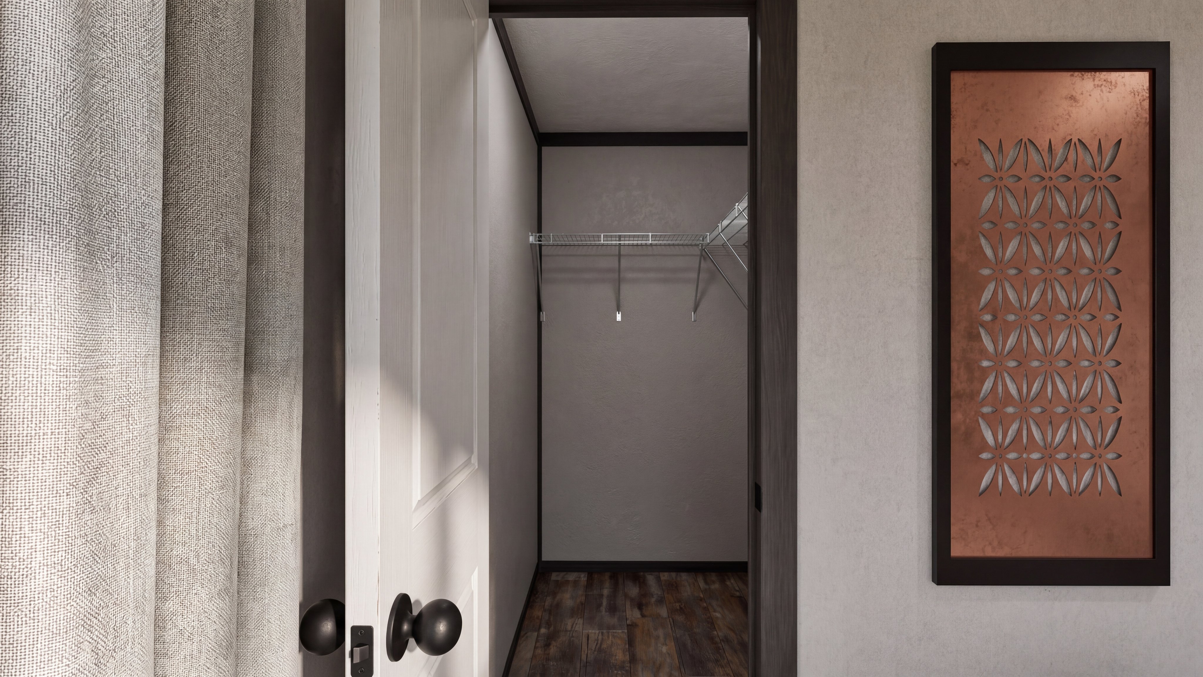 Primary bedroom closet rendering of the Baby Boujee home.