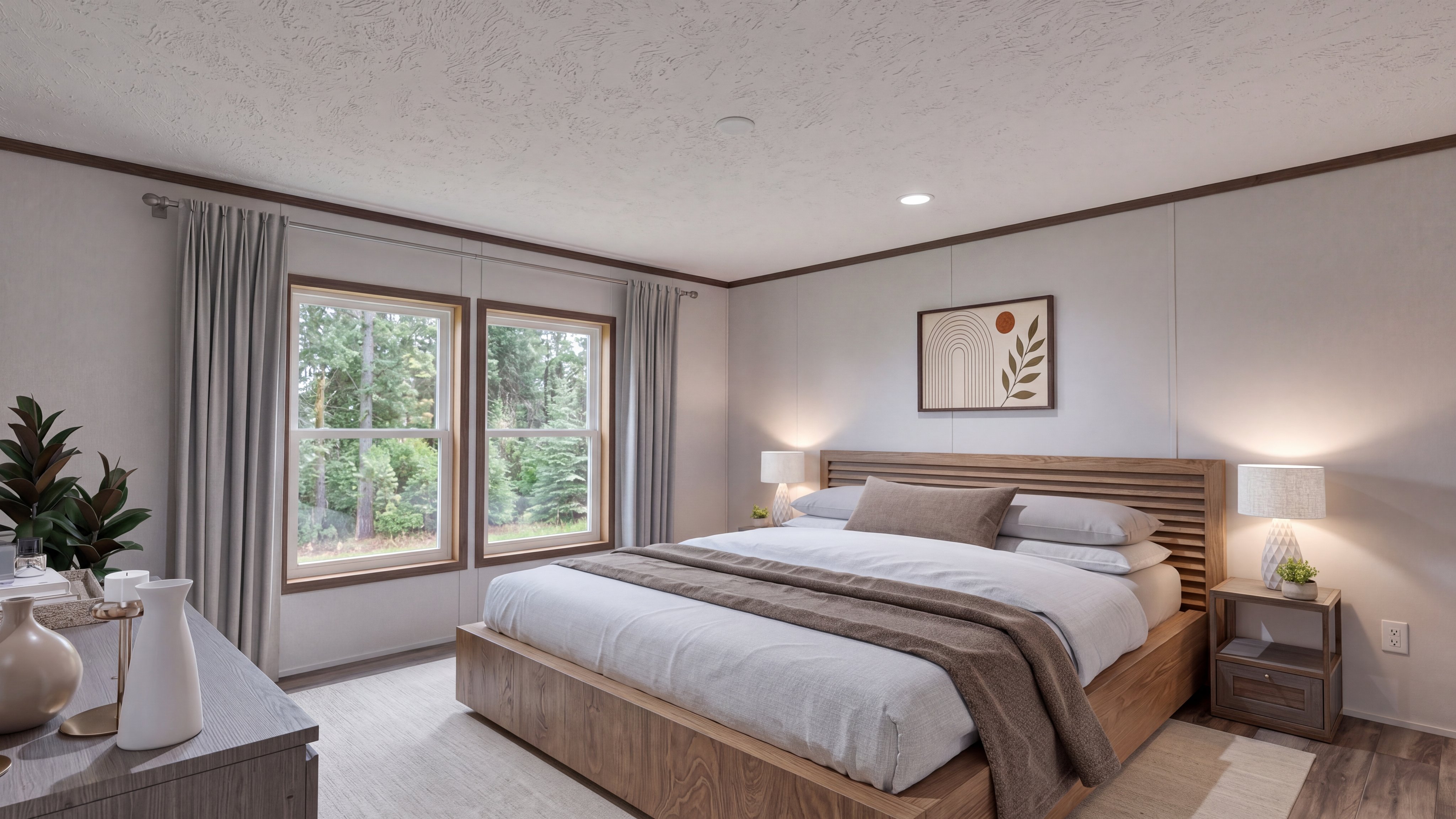 Primary bedroom rendering of the Empower home.