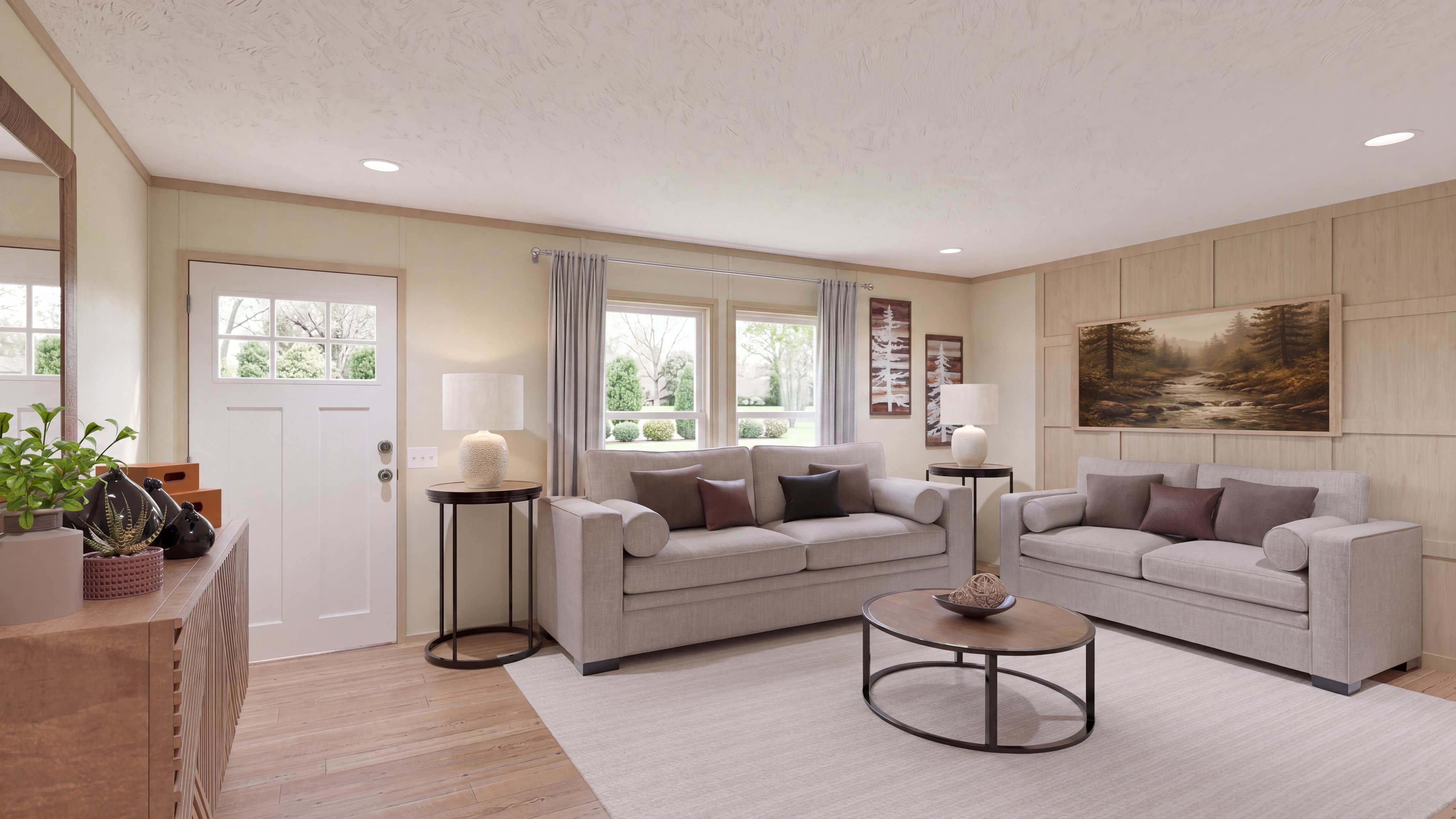 Living room rendering of the Morocco home.