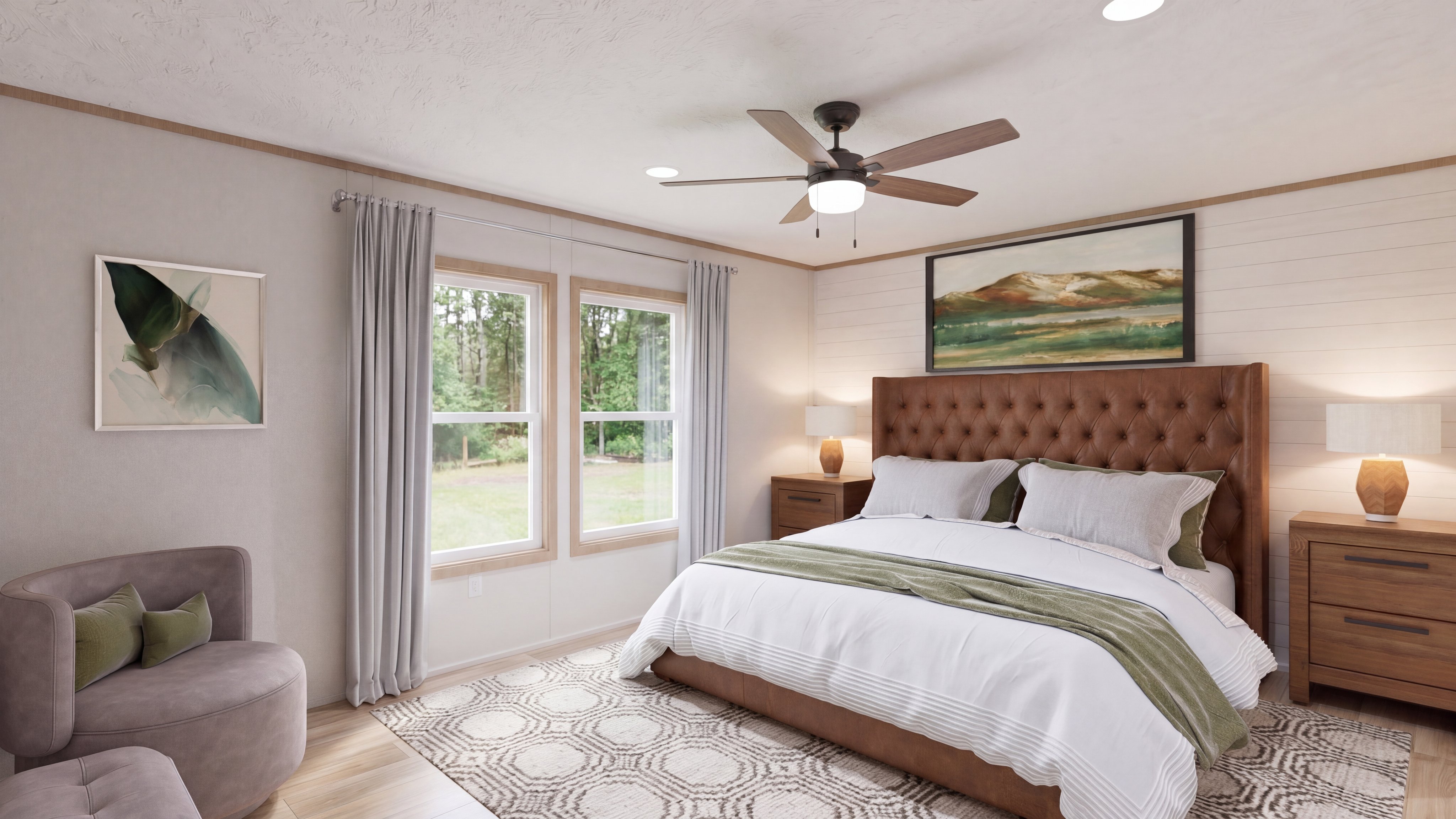Primary bedroom rendering of the El Sueno Breeze home.
