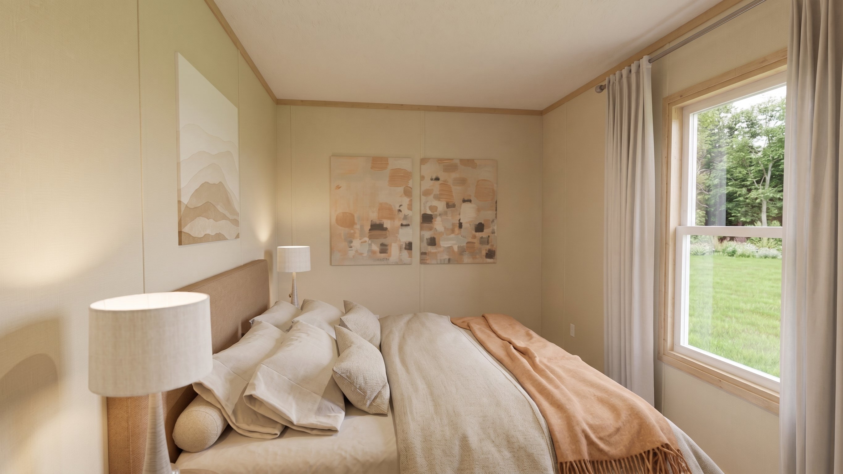 Bedroom rendering of the Clark home.
