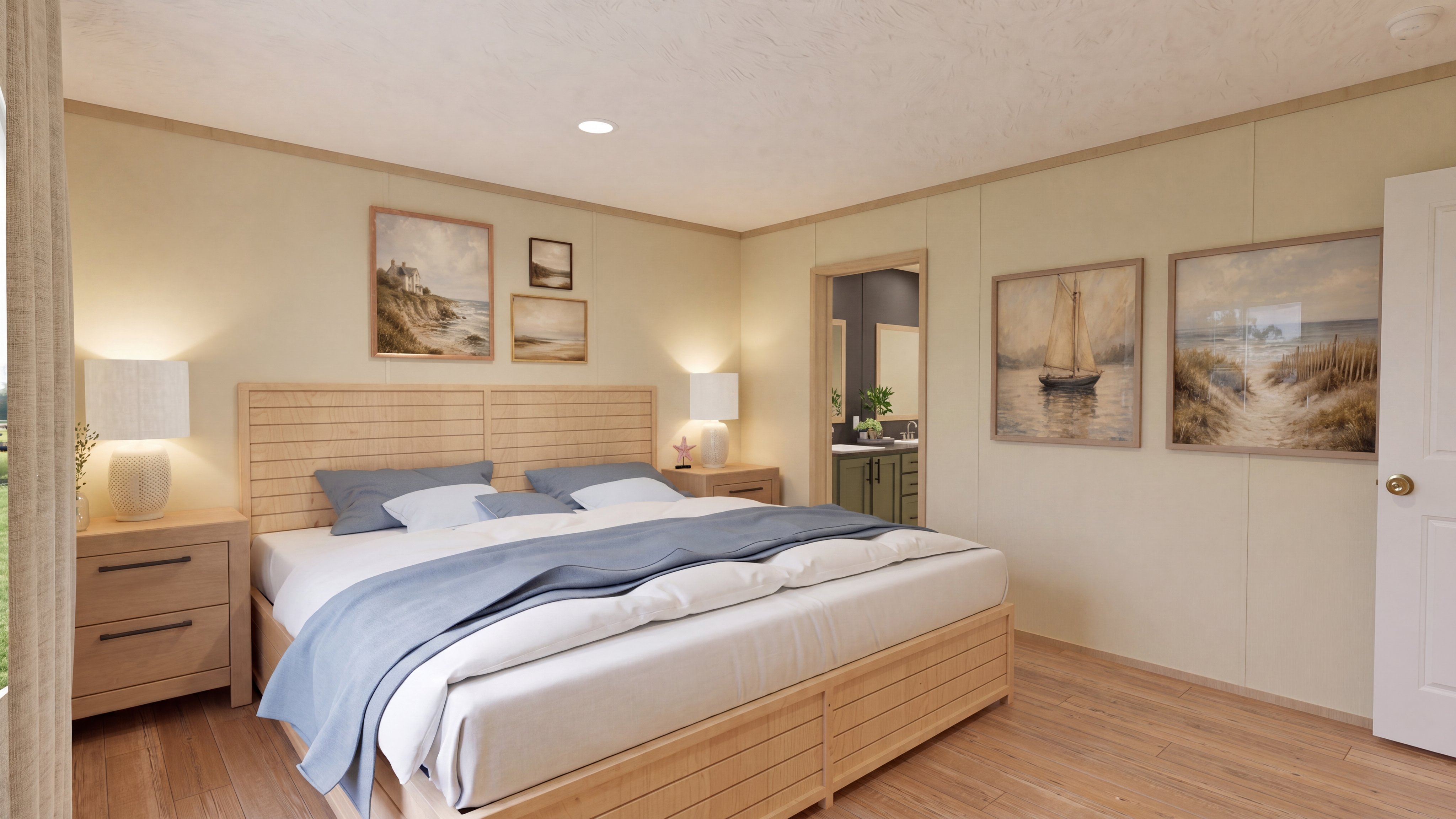 Primary bedroom rendering of the Boone home.