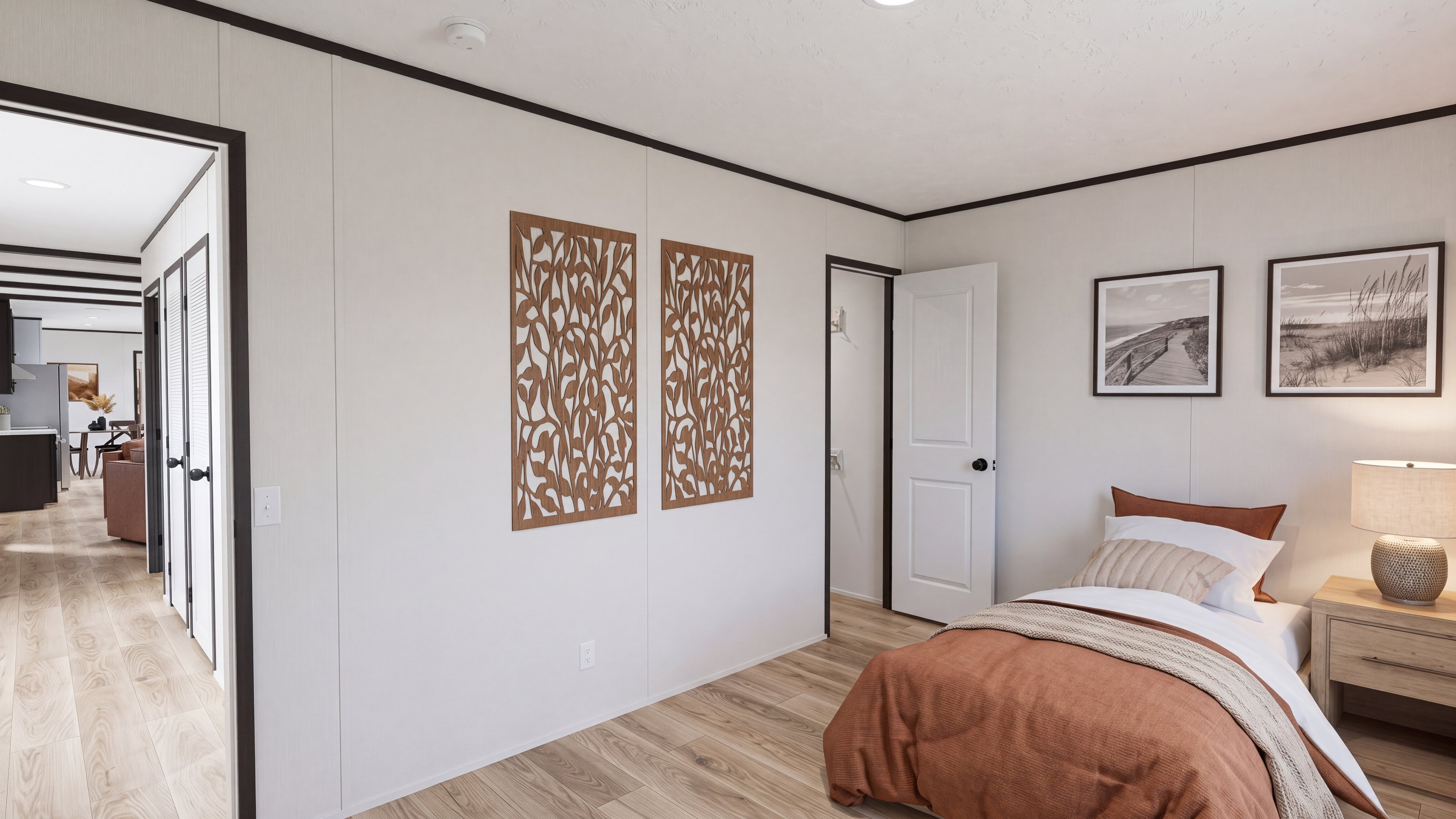 Bedroom rendering of the Anniversary 16763 home.
