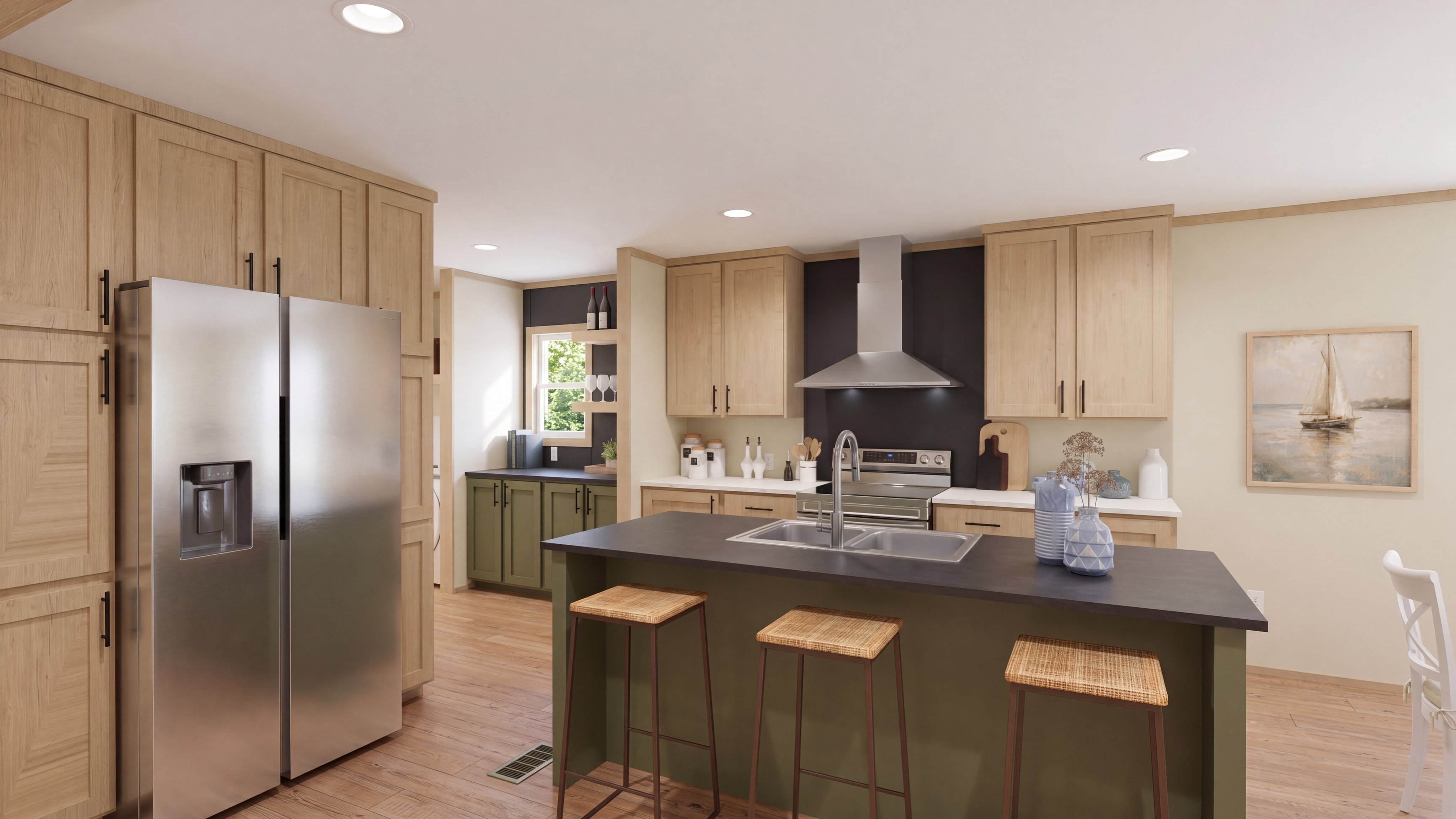 Kitchen rendering of the Boone home.