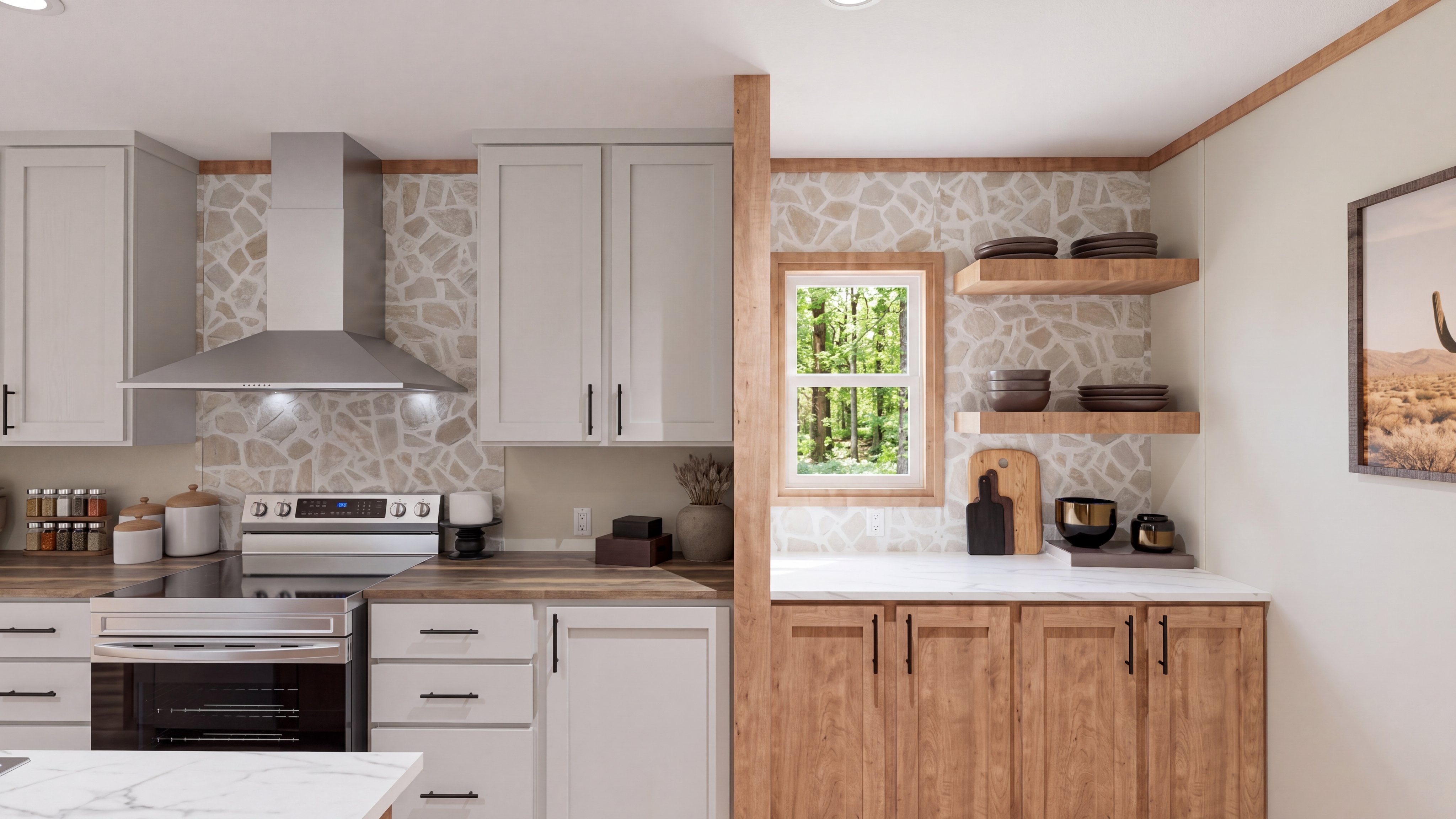 Kitchen rendering of the Explorer home.