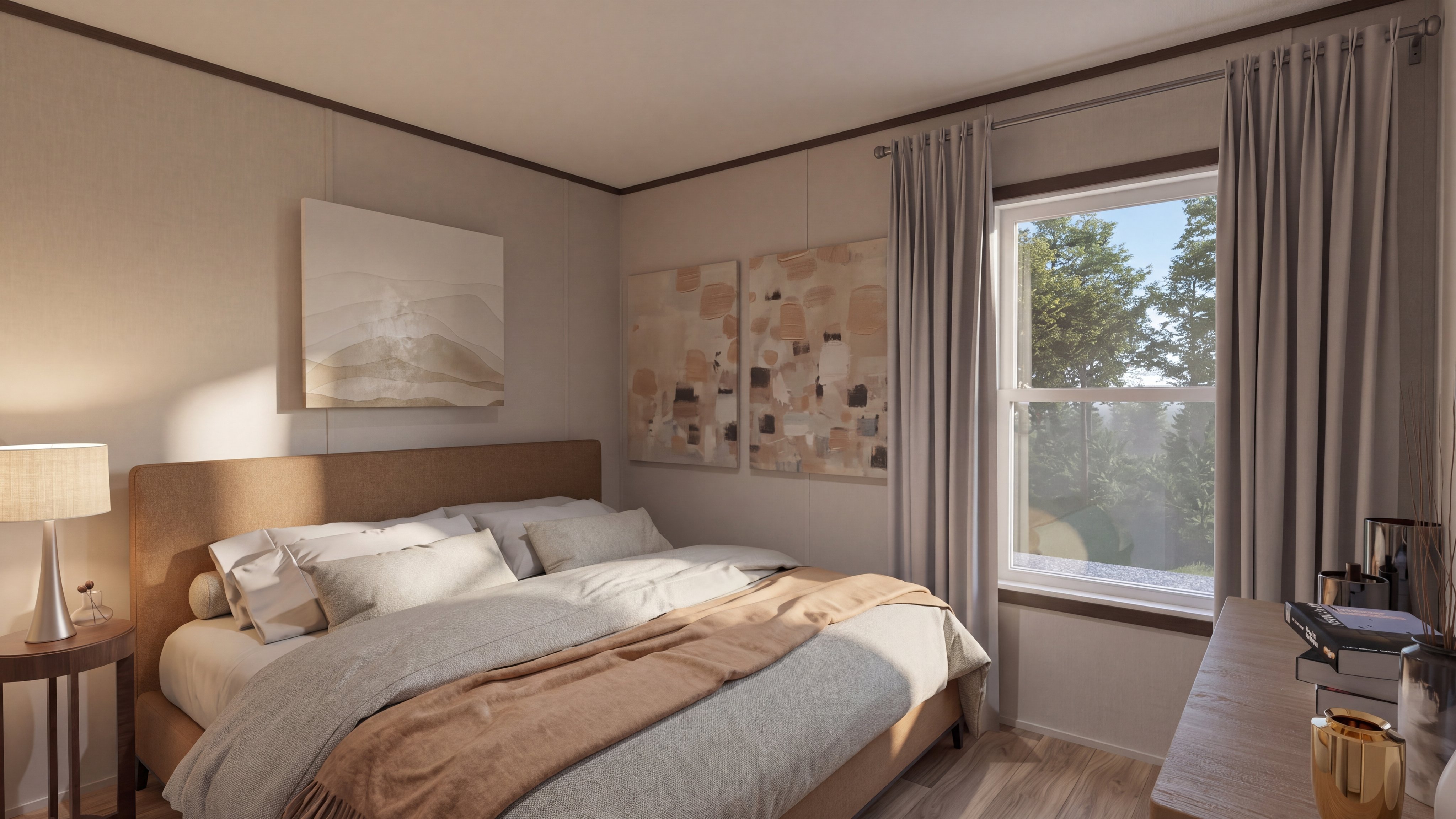 Bedroom rendering of the Colossal home.