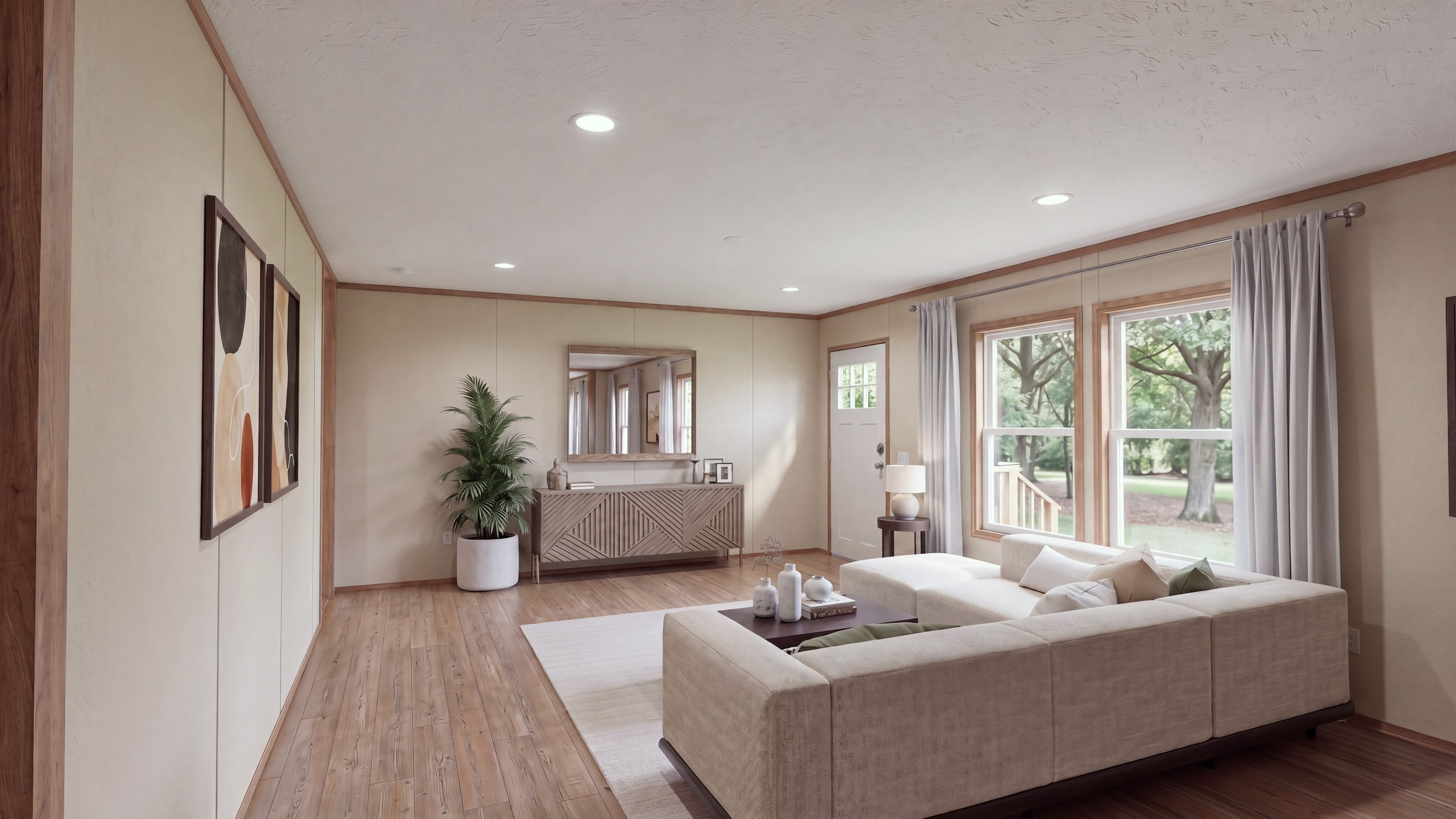 Living room rendering of the Everest home.