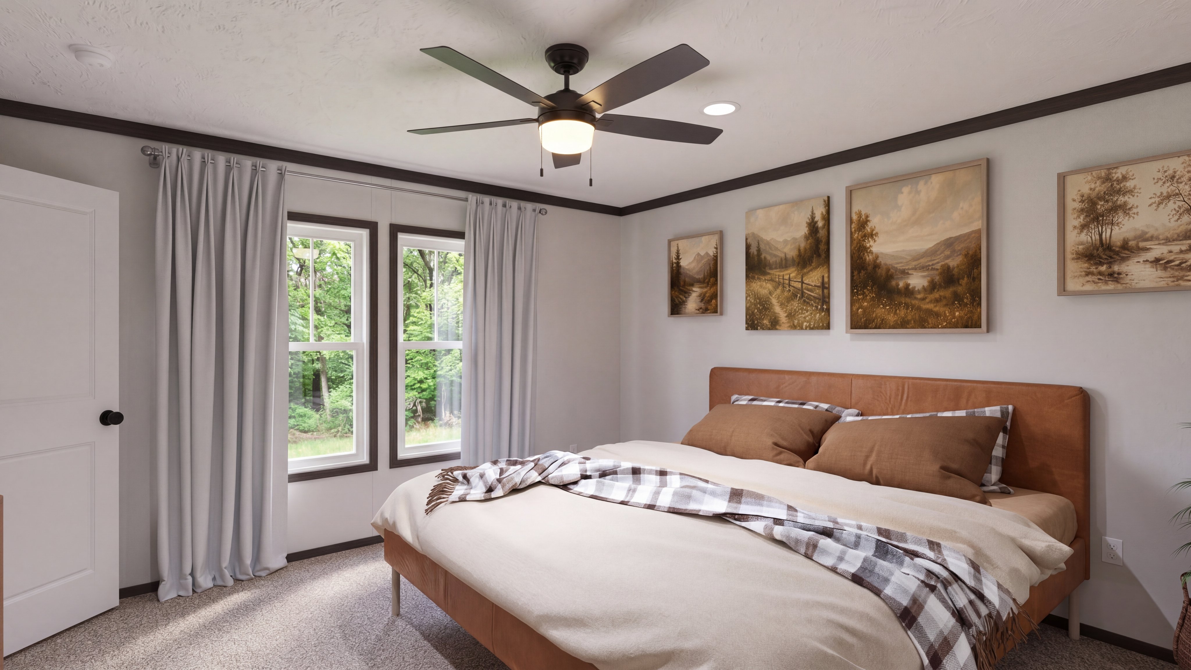 Primary bedroom rendering of the Boujee 56 home.
