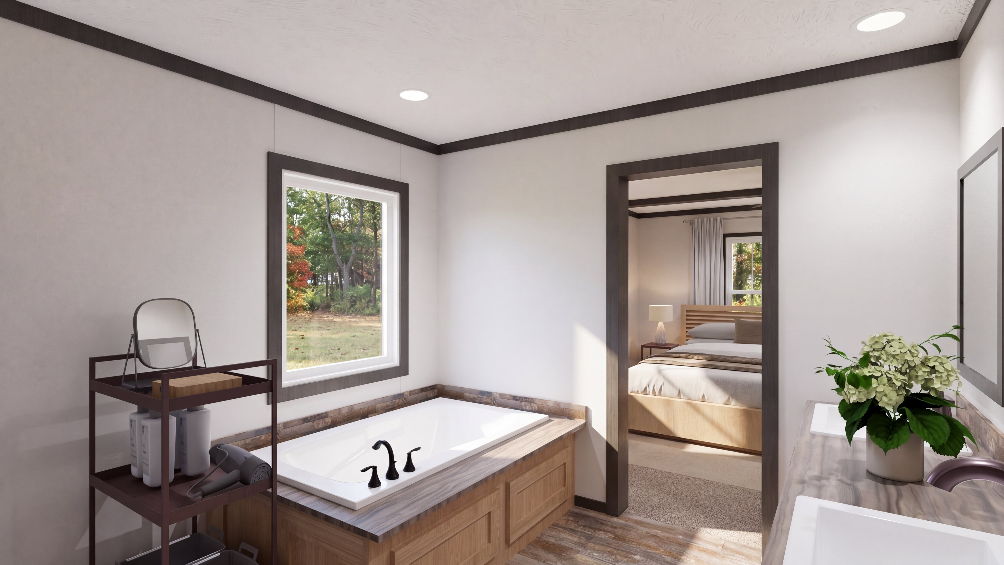 Primary bathroom rendering of the Boujee Lux home.