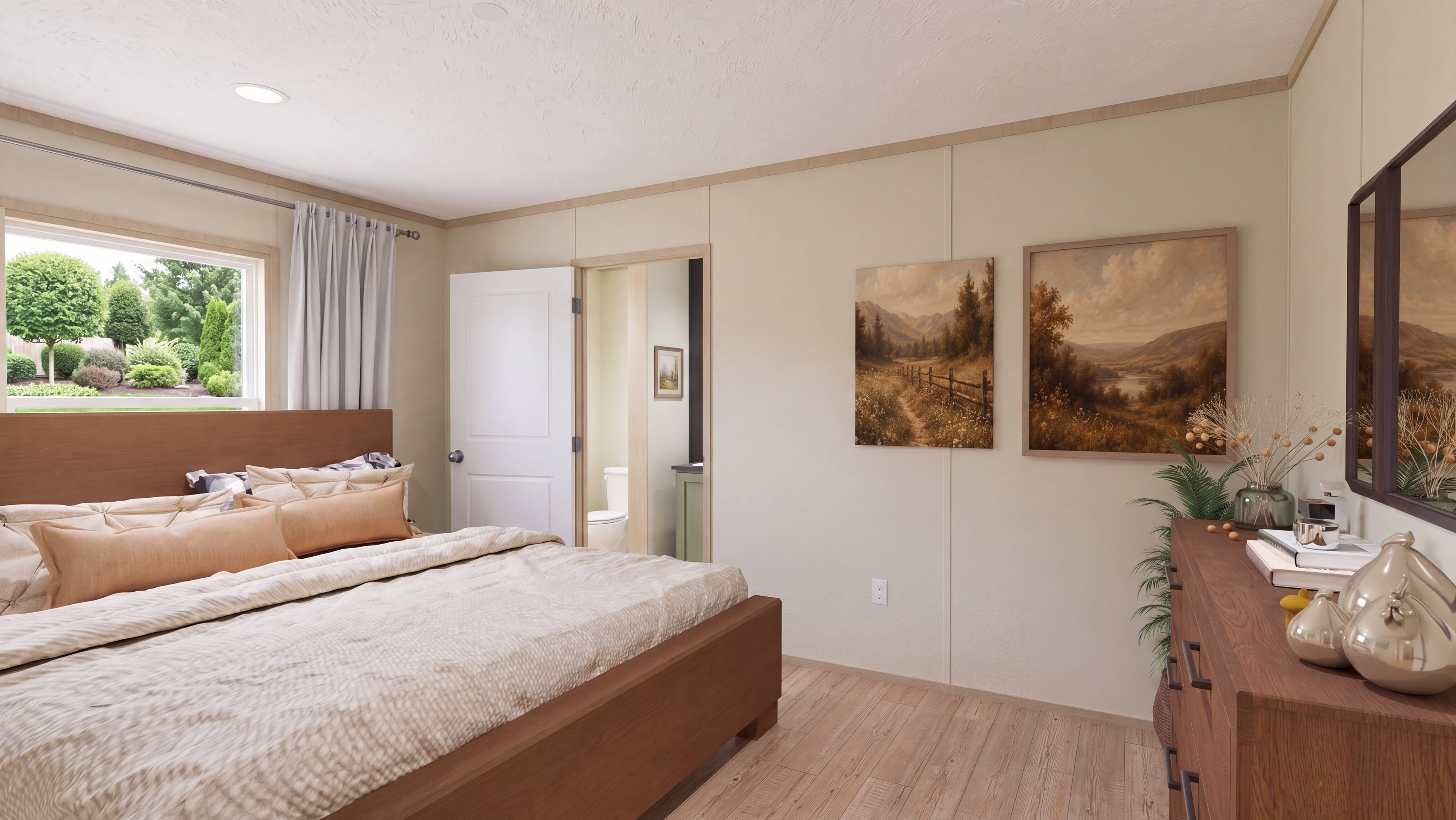 Primary bedroom rendering of the Zion home.
