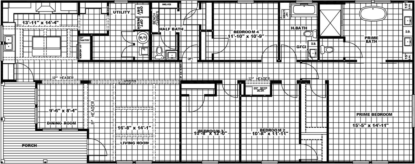 Southern Charm 4 Br - Floor Plan 1