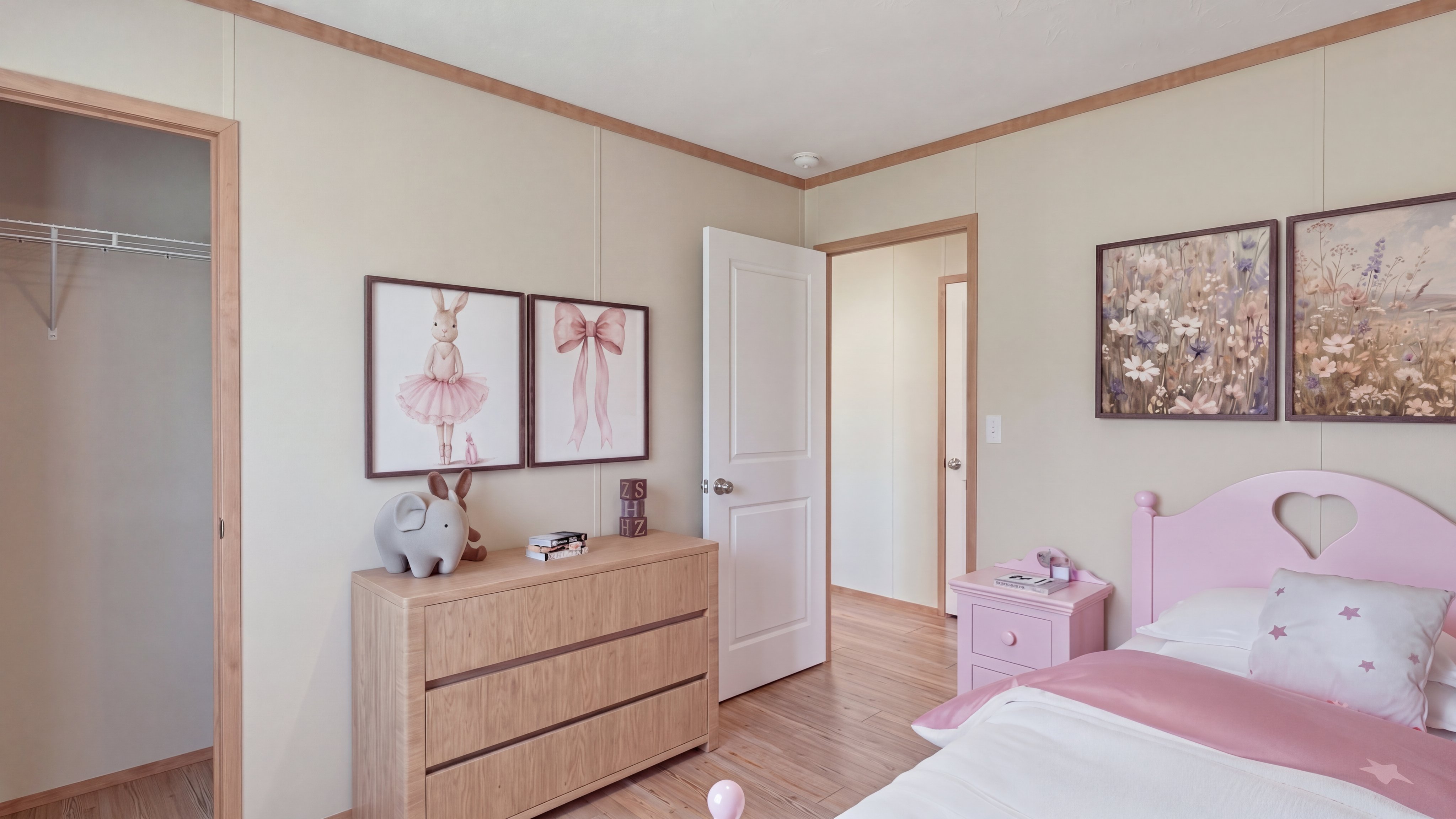 Bedroom rendering of the Hudson home.