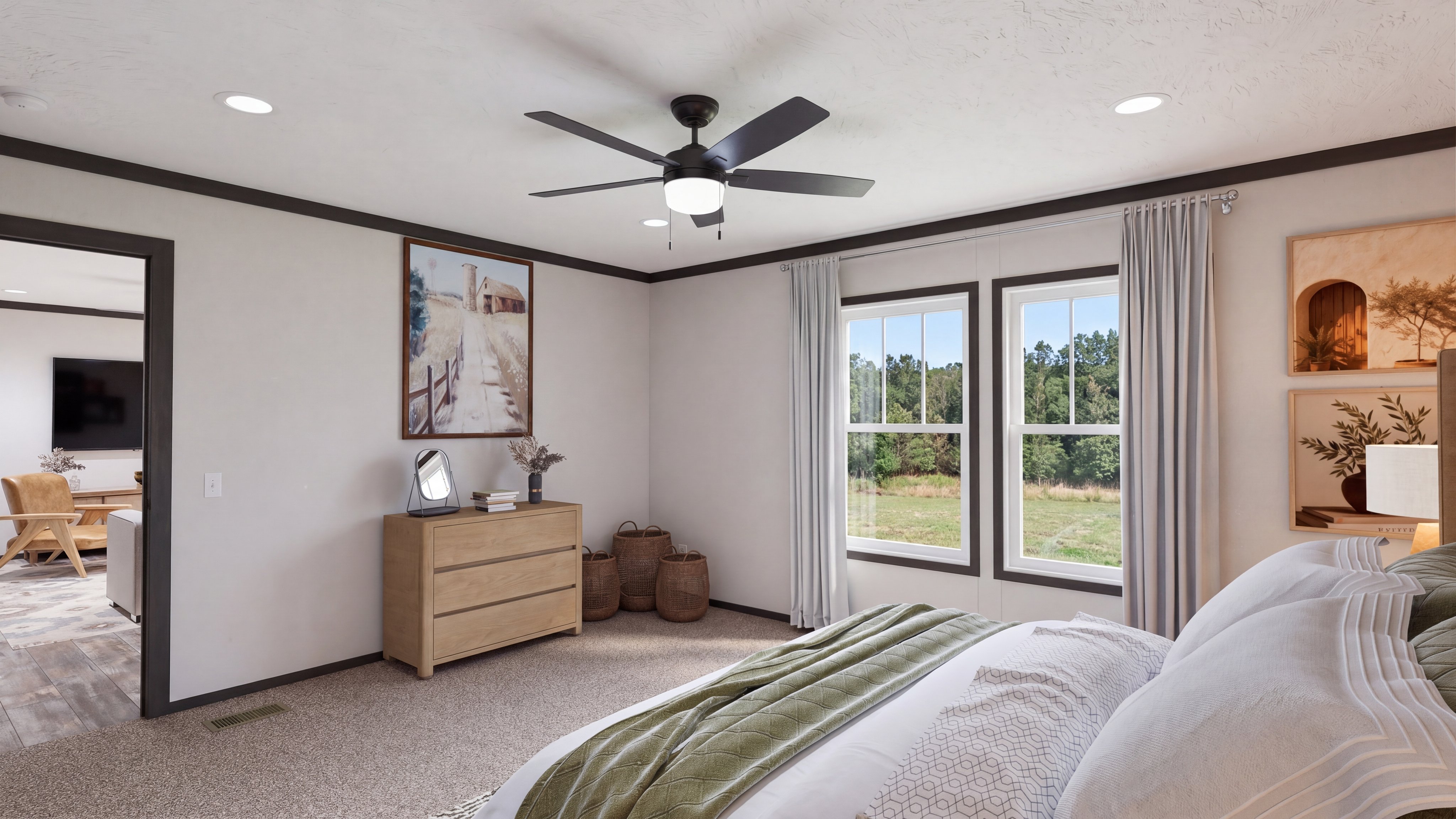 Primary bedroom rendering of the Boujee Xl 2 home.