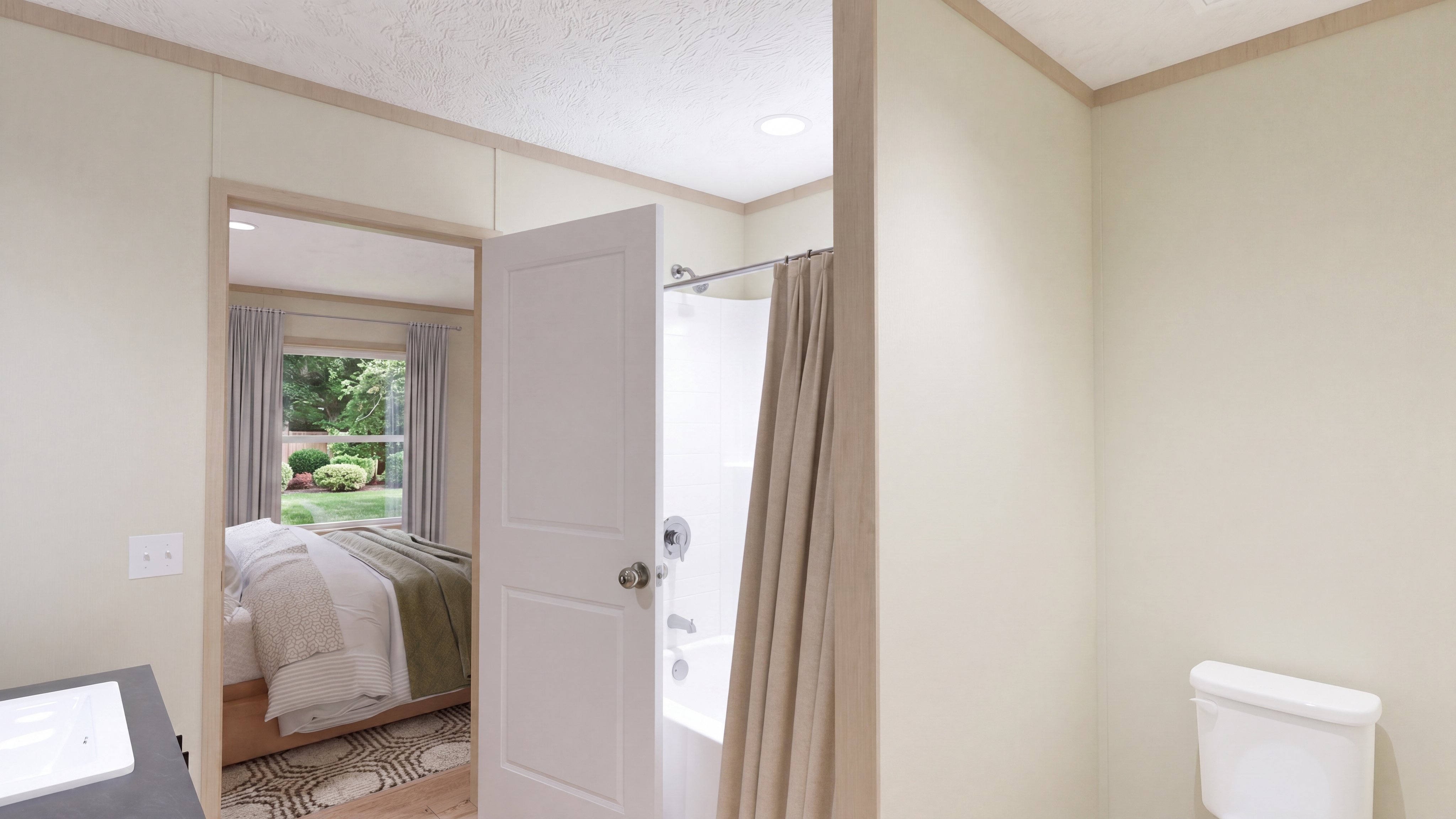 Primary bathroom rendering of the Morocco home.