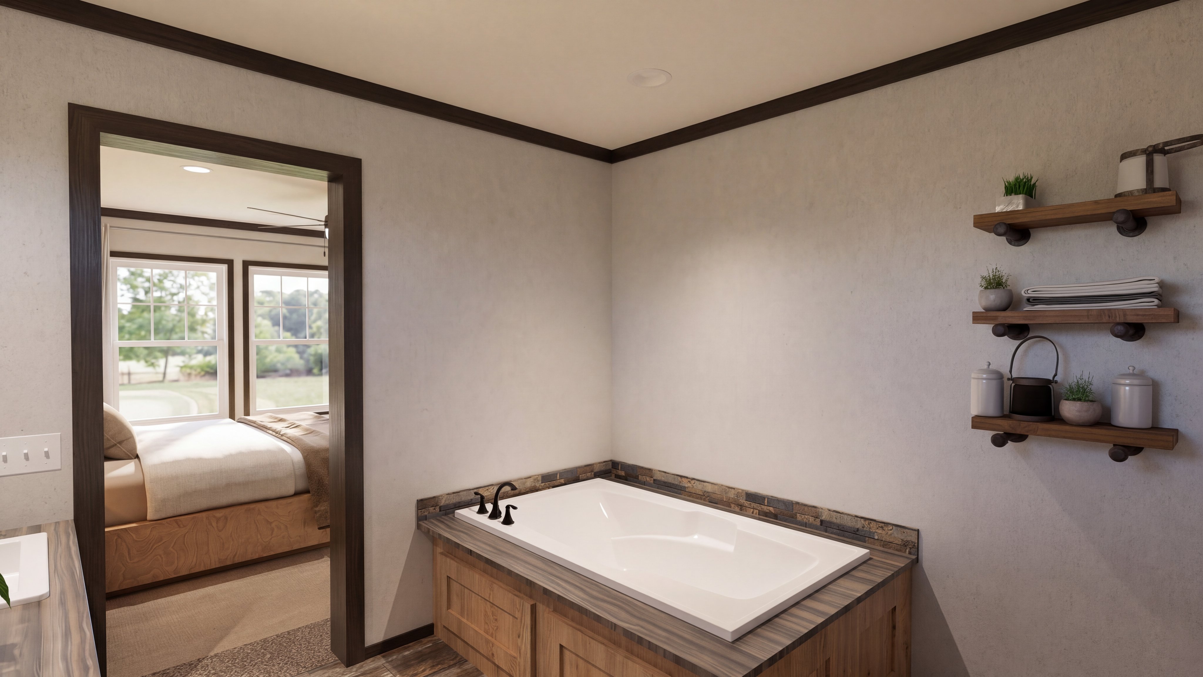 Primary bathroom rendering of the Boujee 2 home.