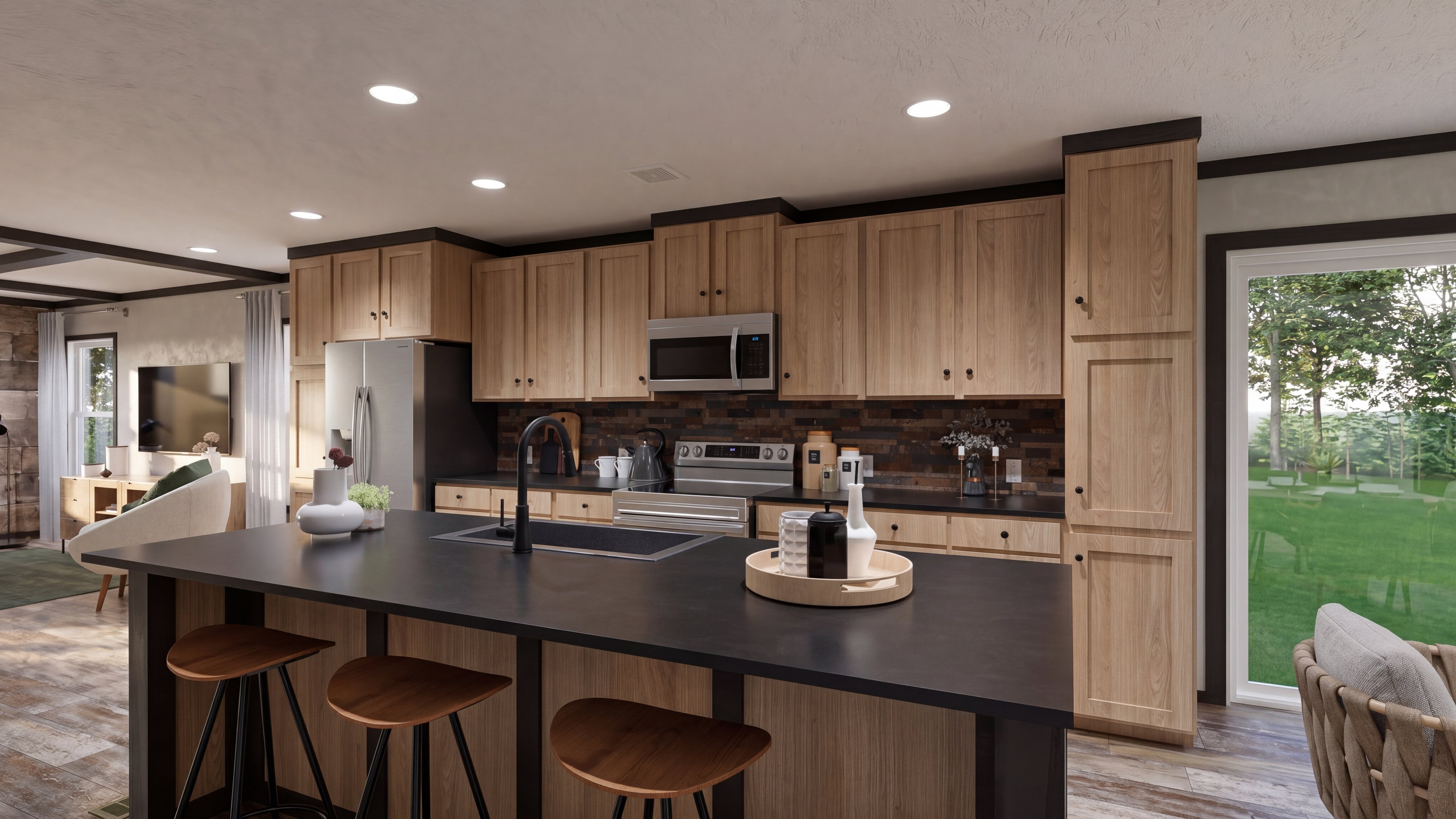 Kitchen rendering of the Boujee 2 home.