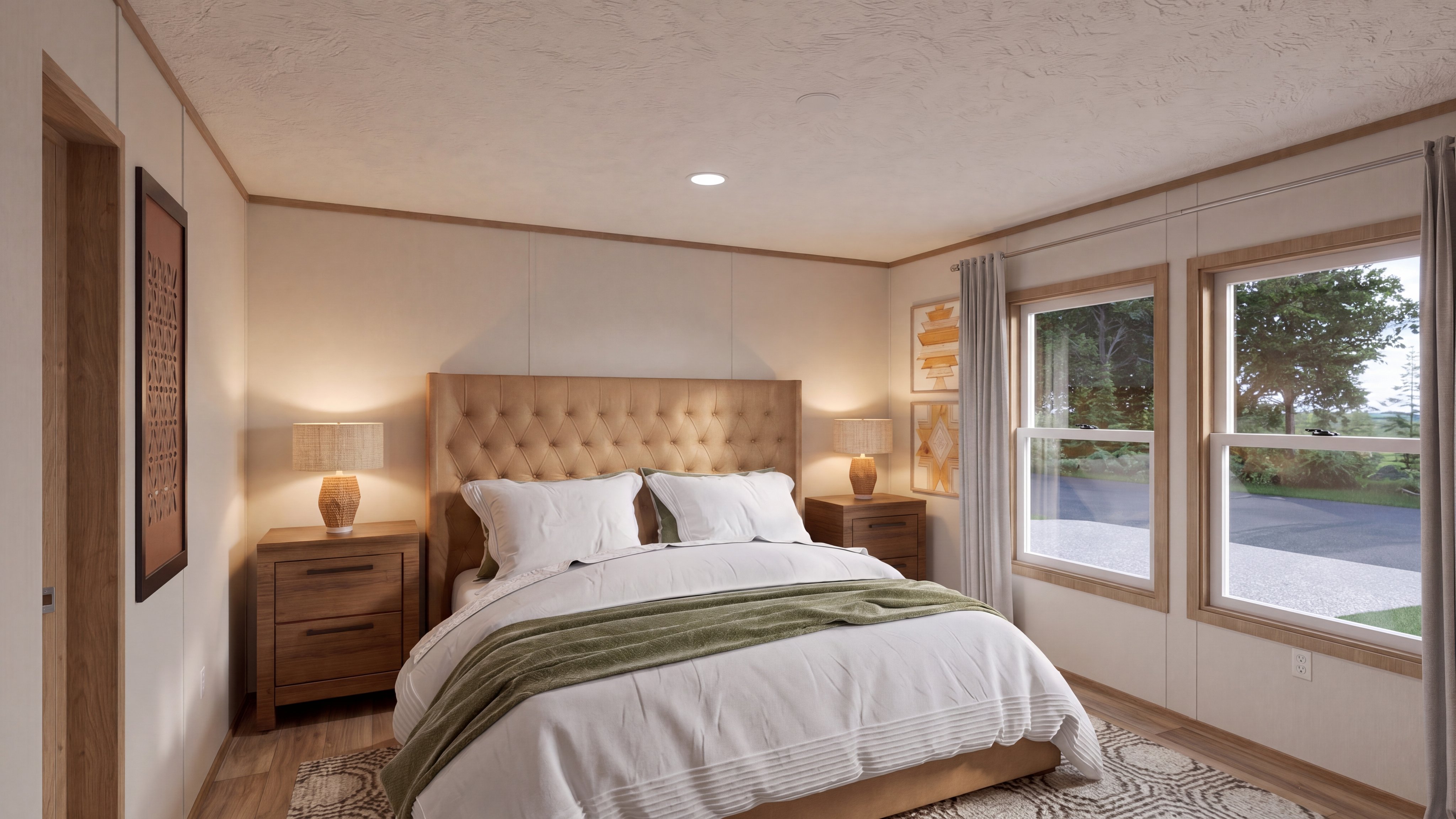 Primary bedroom rendering of the Anatolia Xl home.