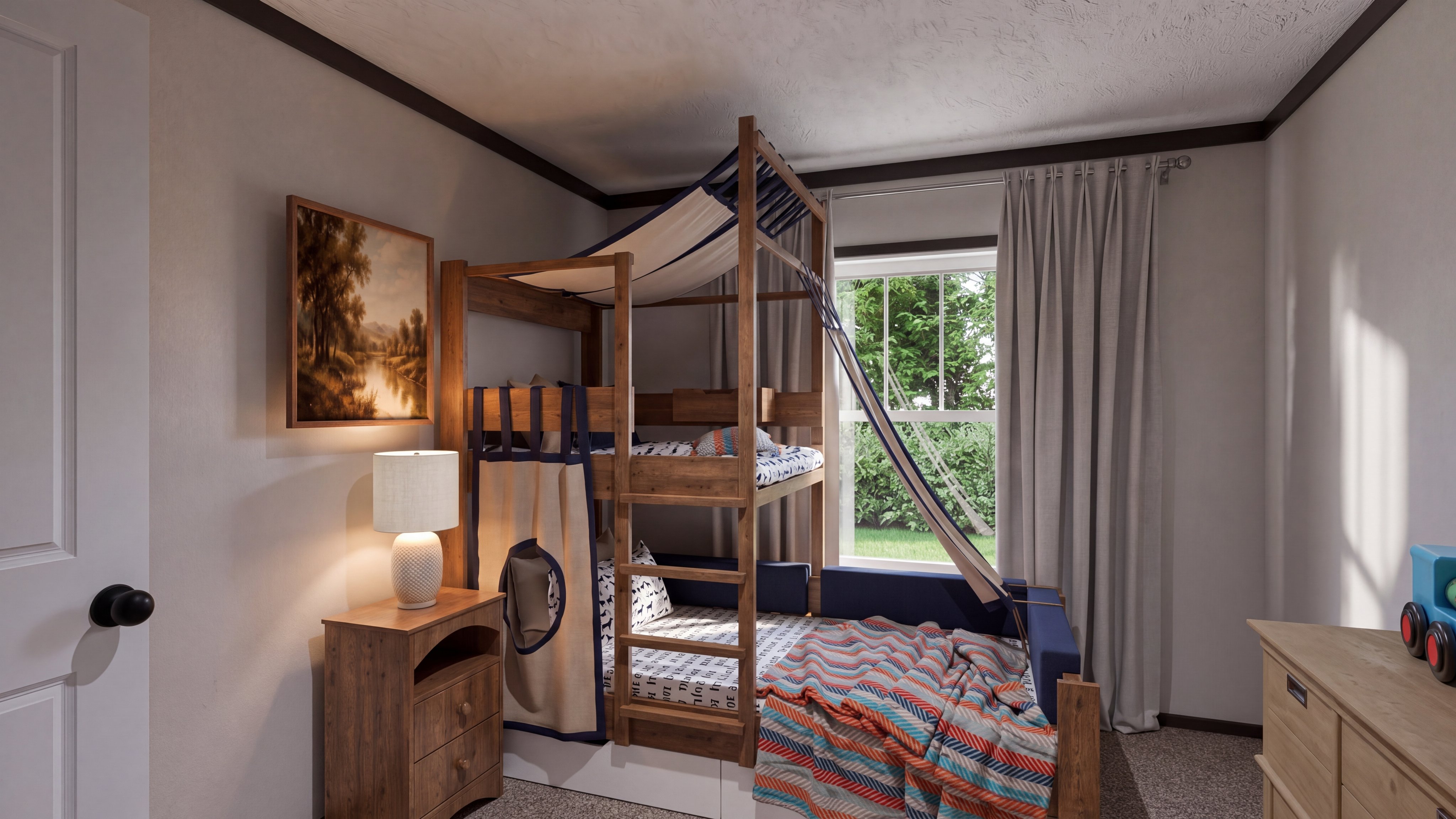Bedroom rendering of the Boujee 56 home.