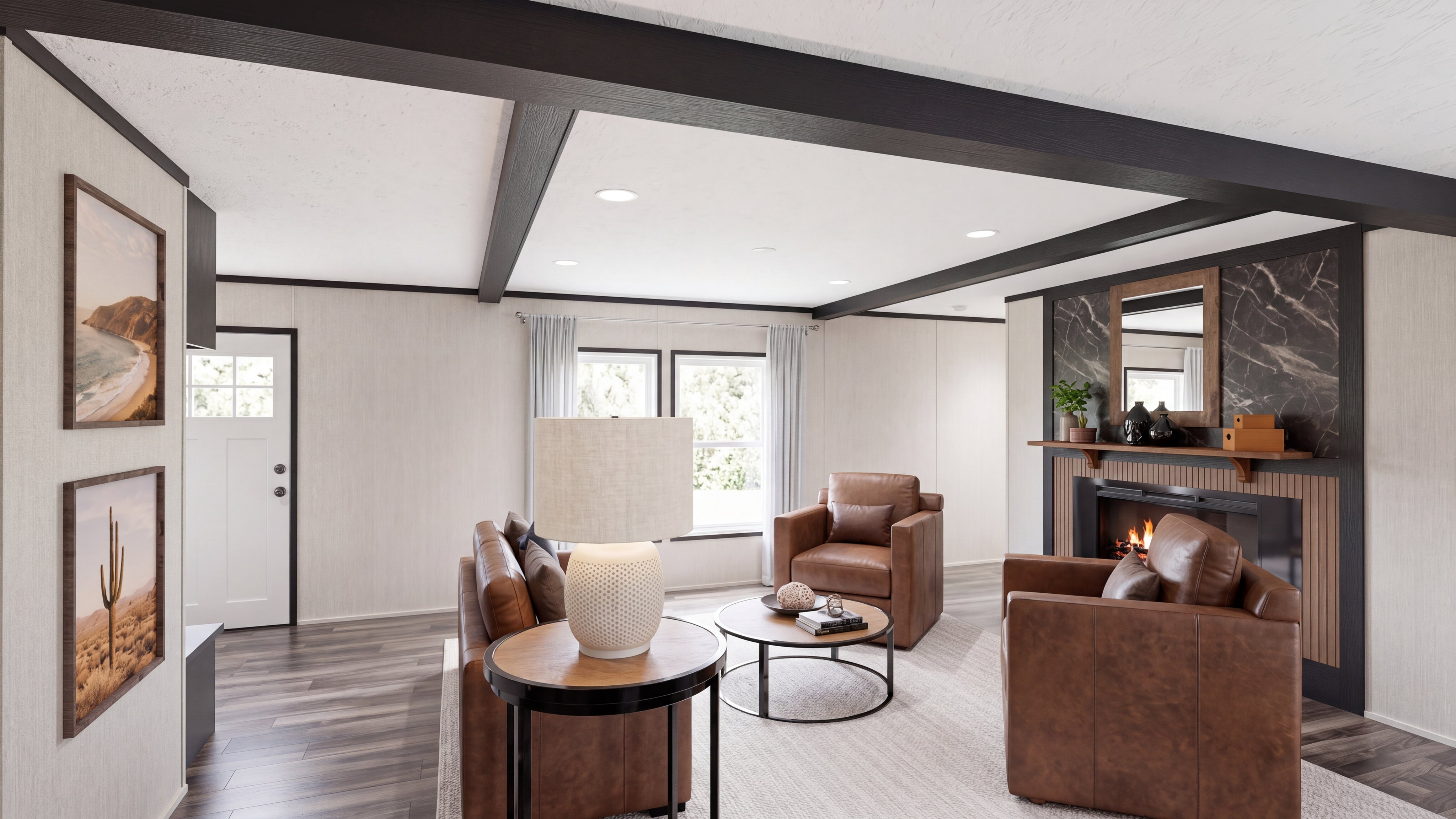 Living room rendering of the The Dark Nova home.