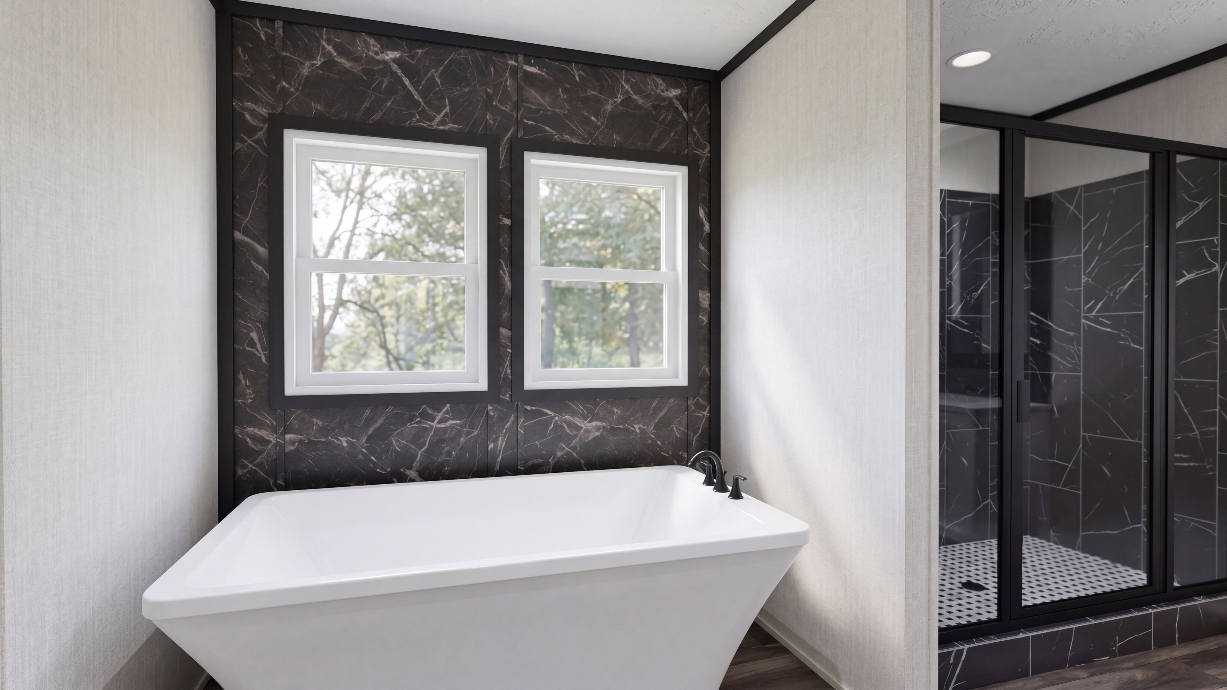 Primary bathroom rendering of the The Dark Nova home.