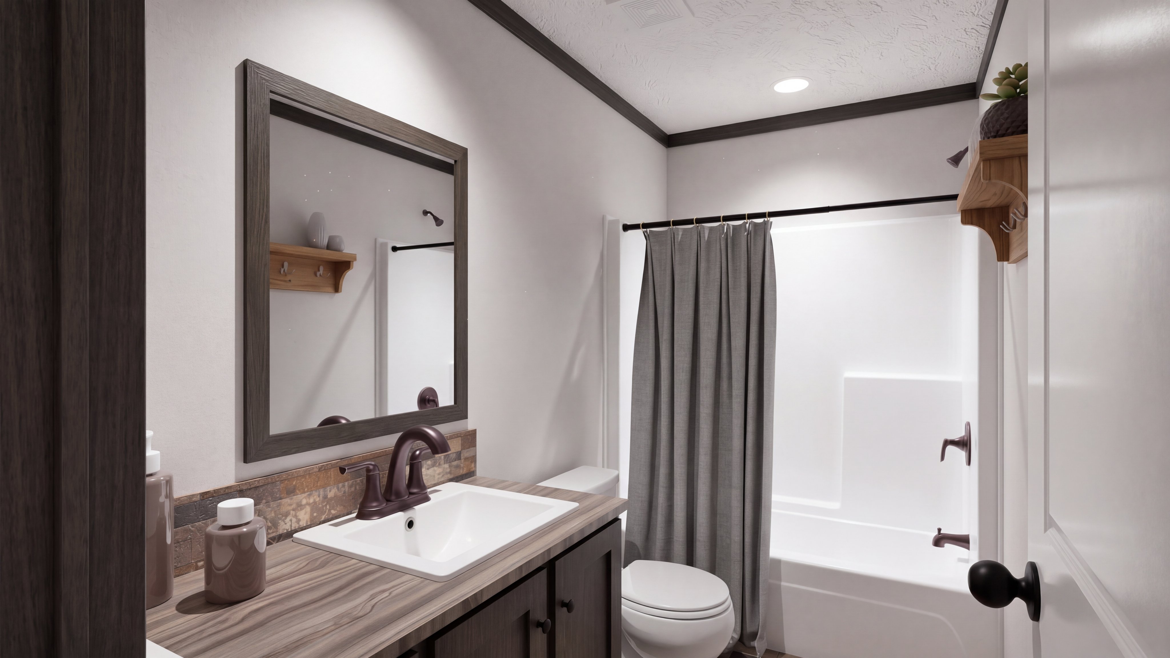 Guest bathroom rendering of the Baby Boujee home.