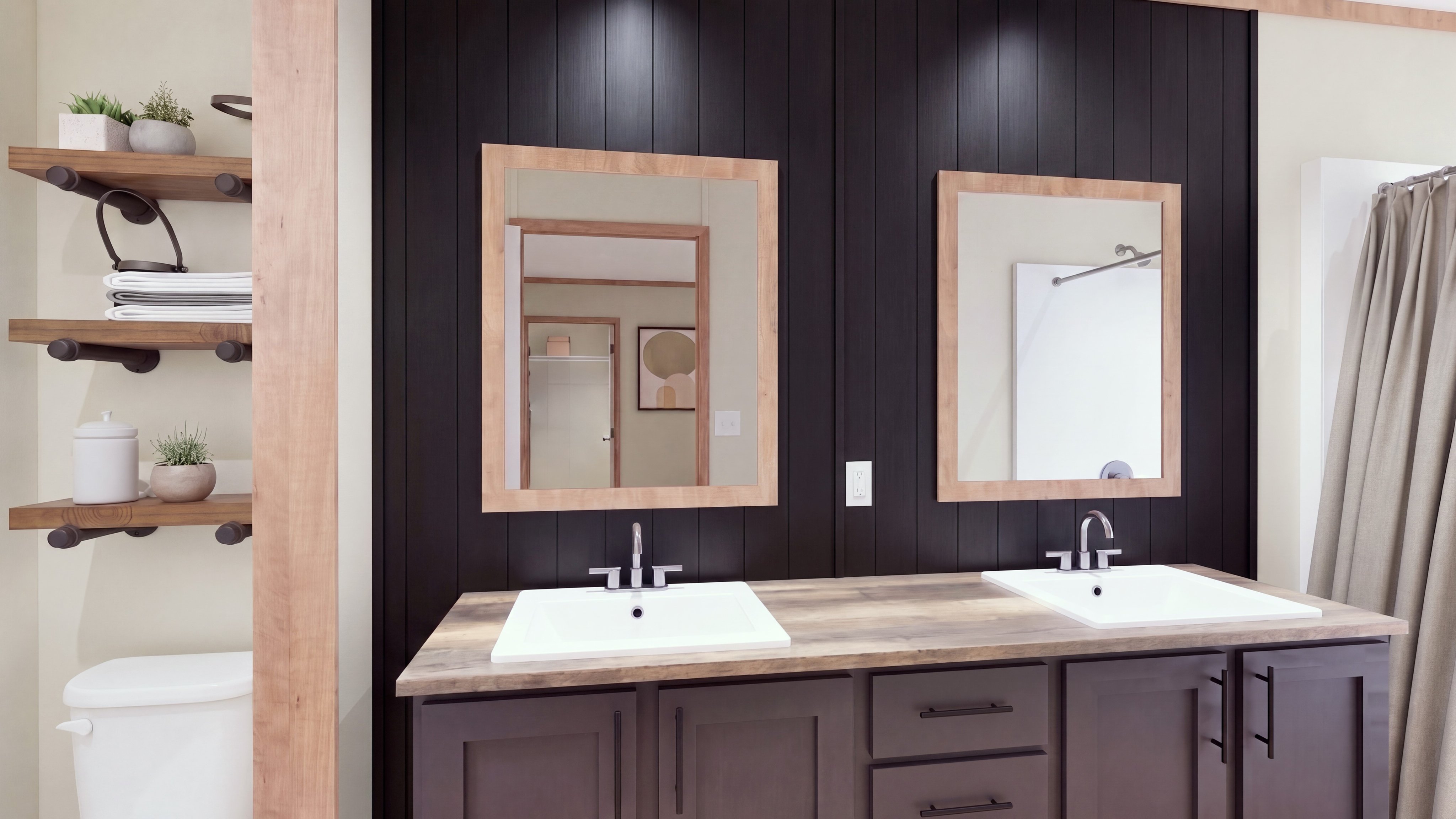 Primary bathroom rendering of the Hudson home.