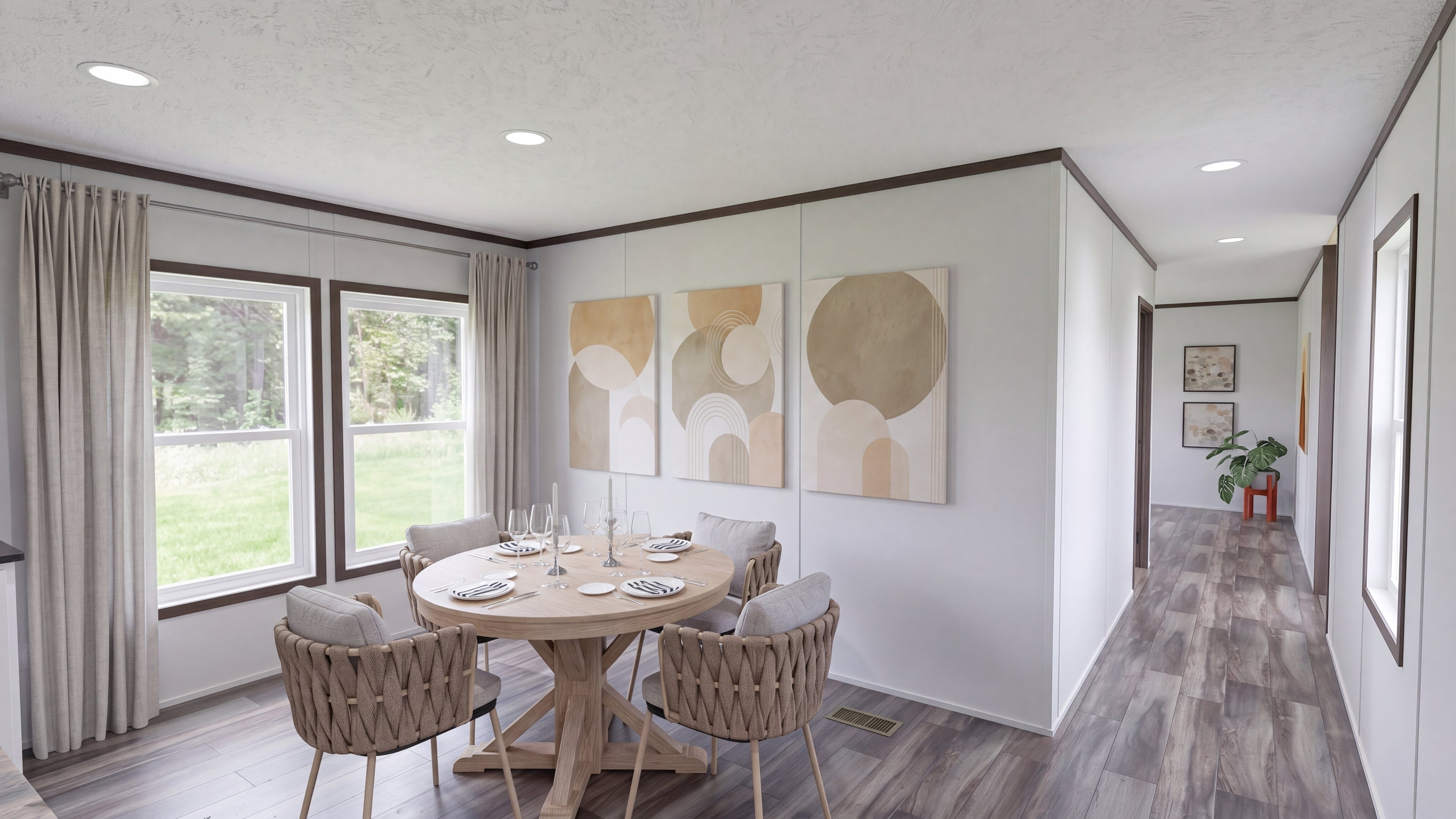 Dining room rendering of the Empower home.