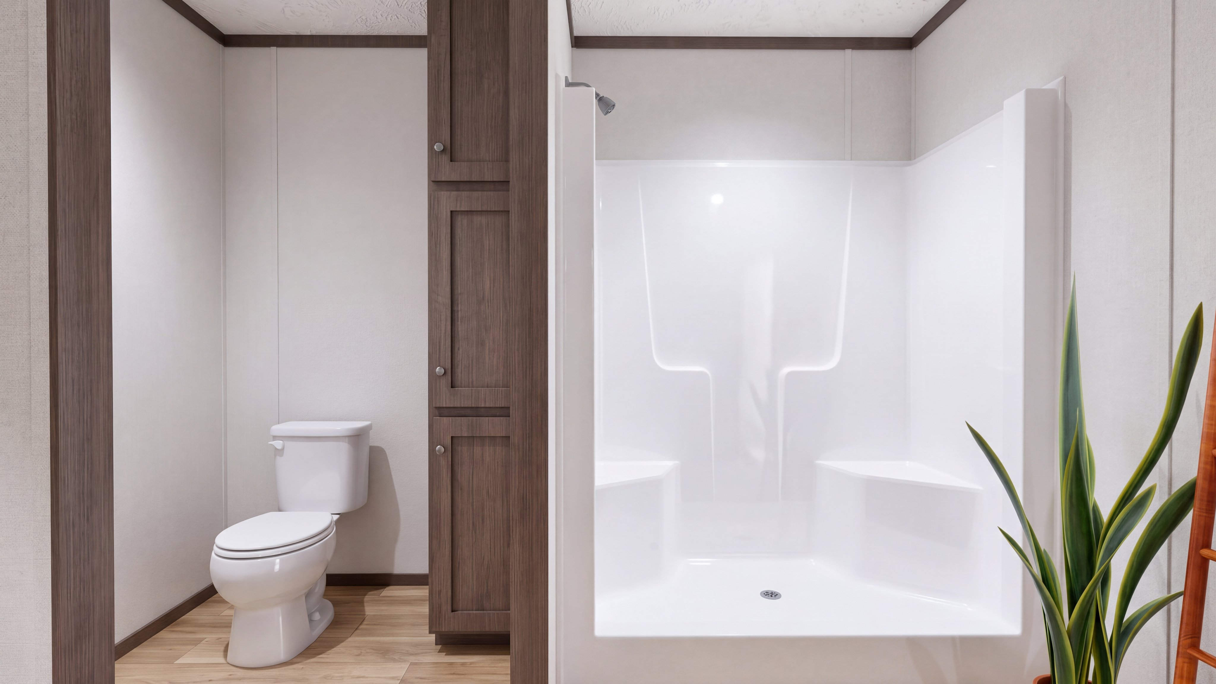 Primary bathroom rendering of the Discover home.