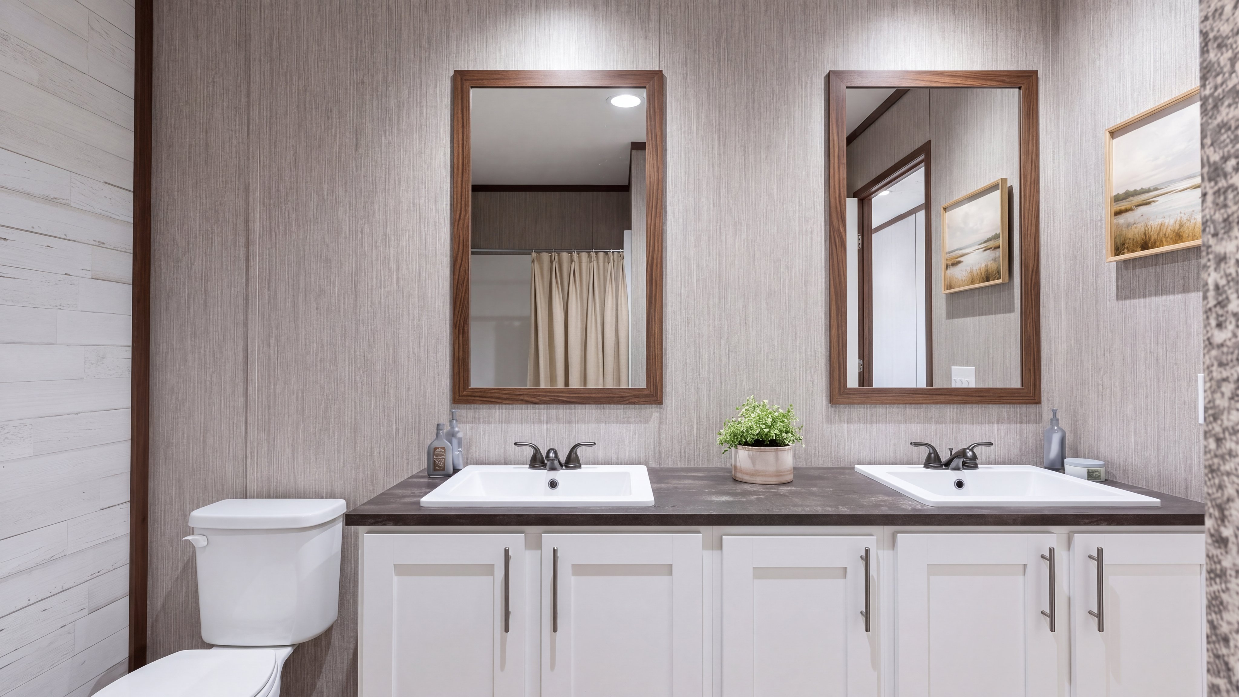 Guest bathroom rendering of the The Shoreline home.