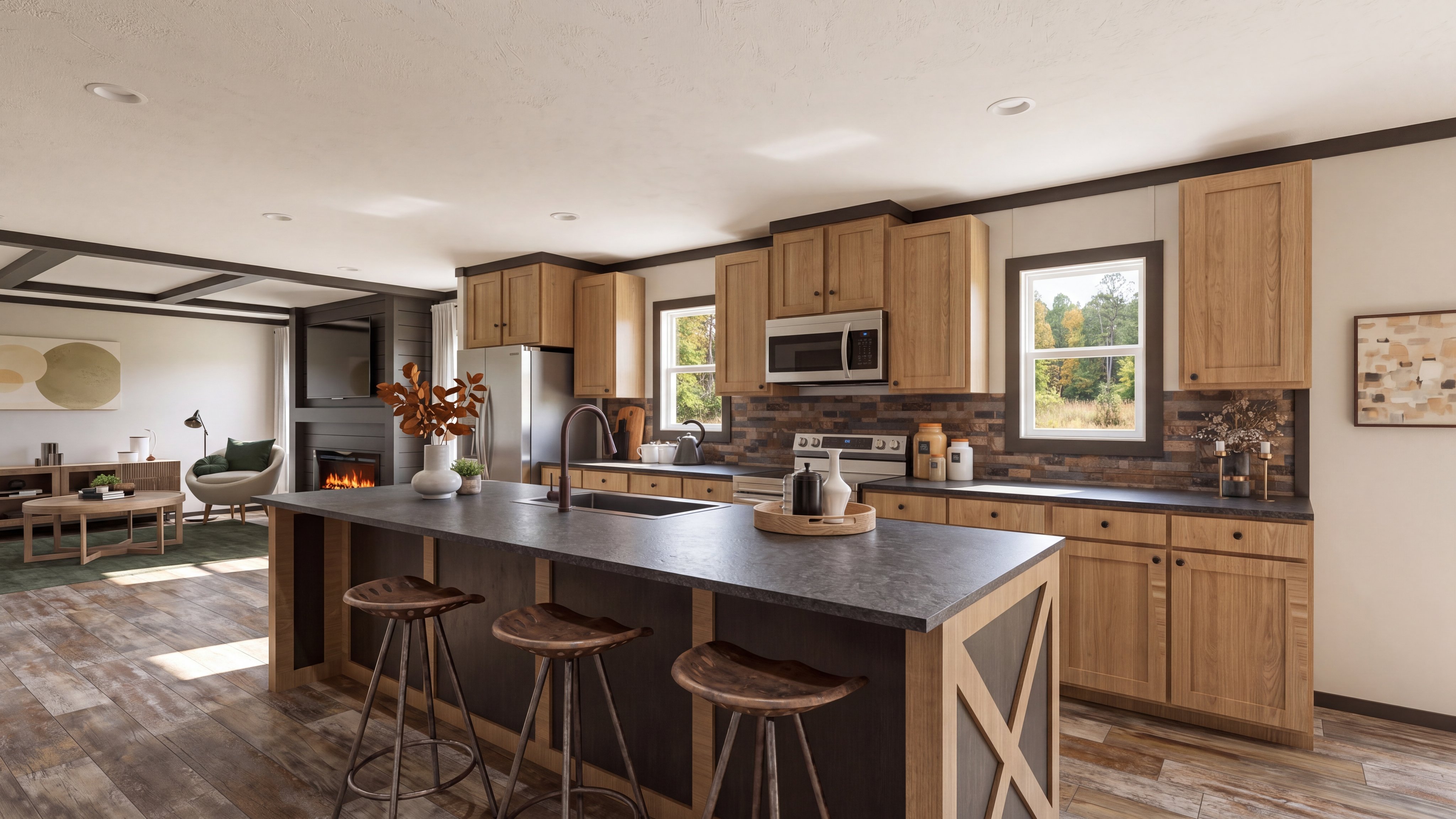Kitchen rendering of the Boujee Lux home.