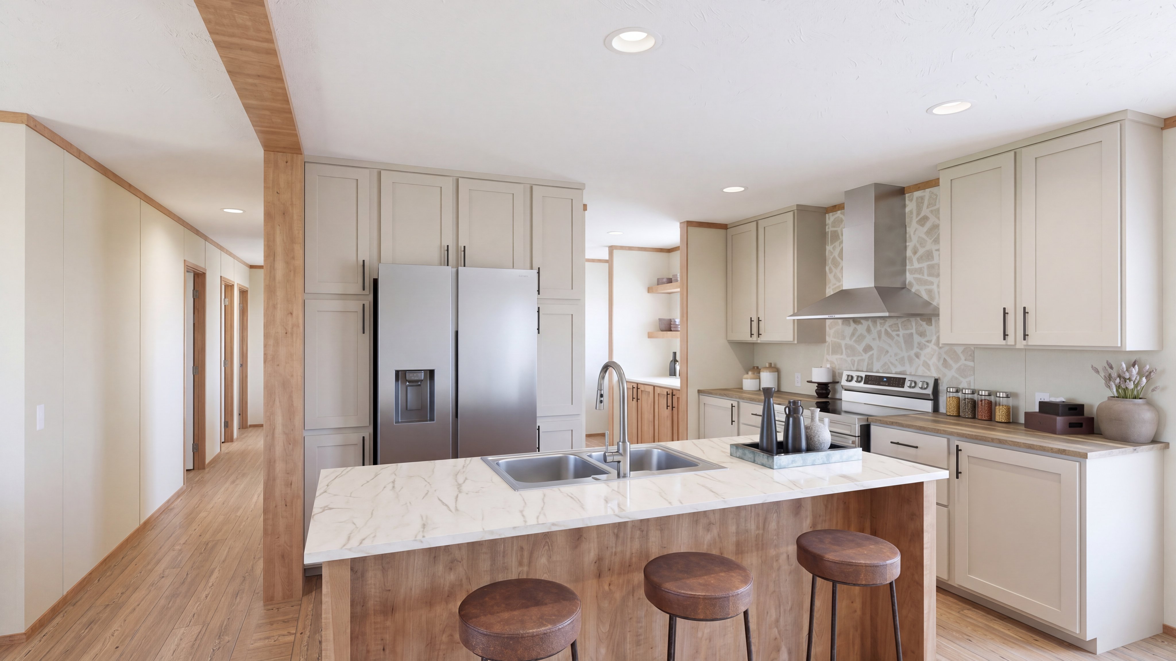 Kitchen rendering of the Cook home.