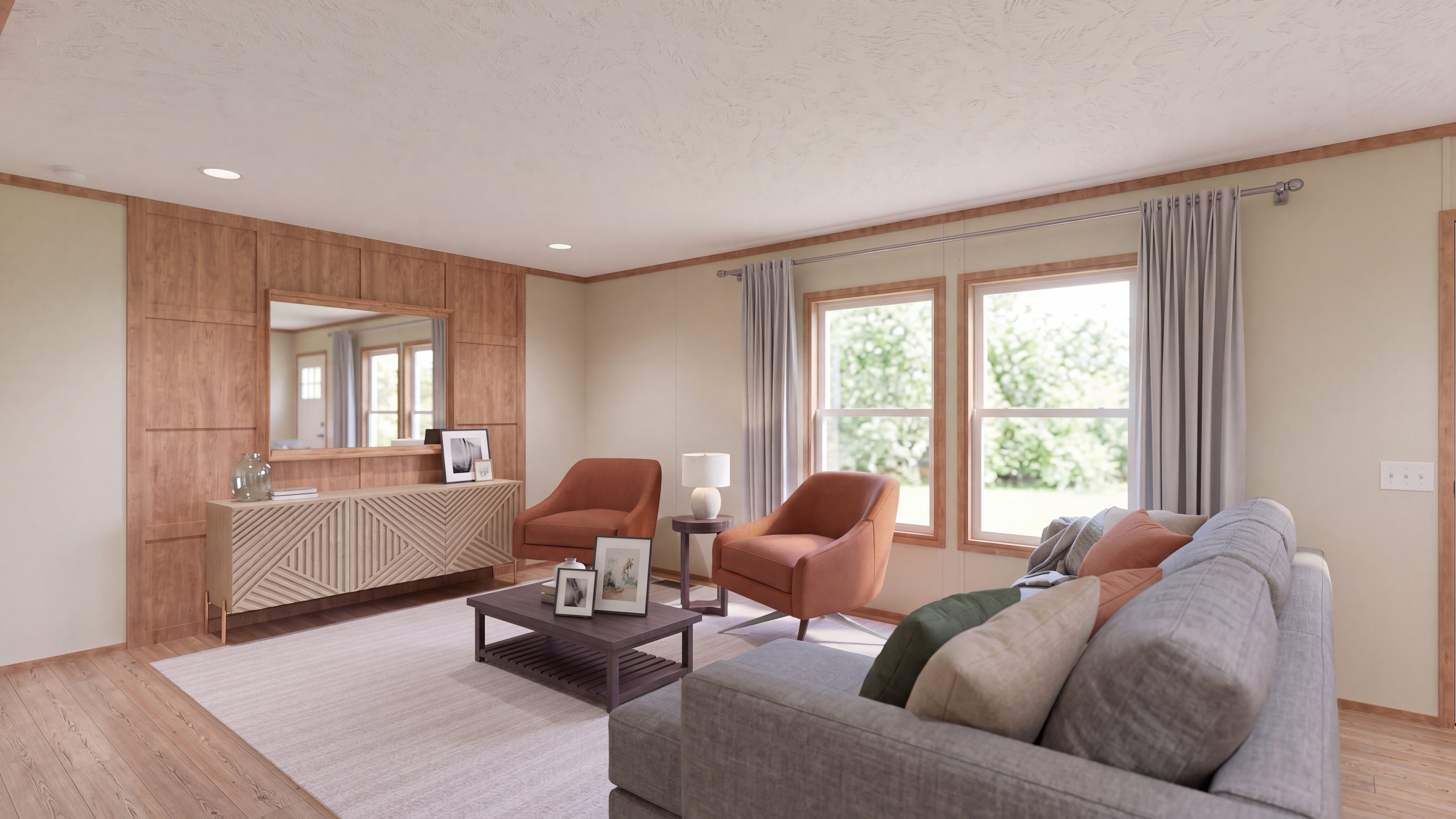 Living room rendering of the Rio home.