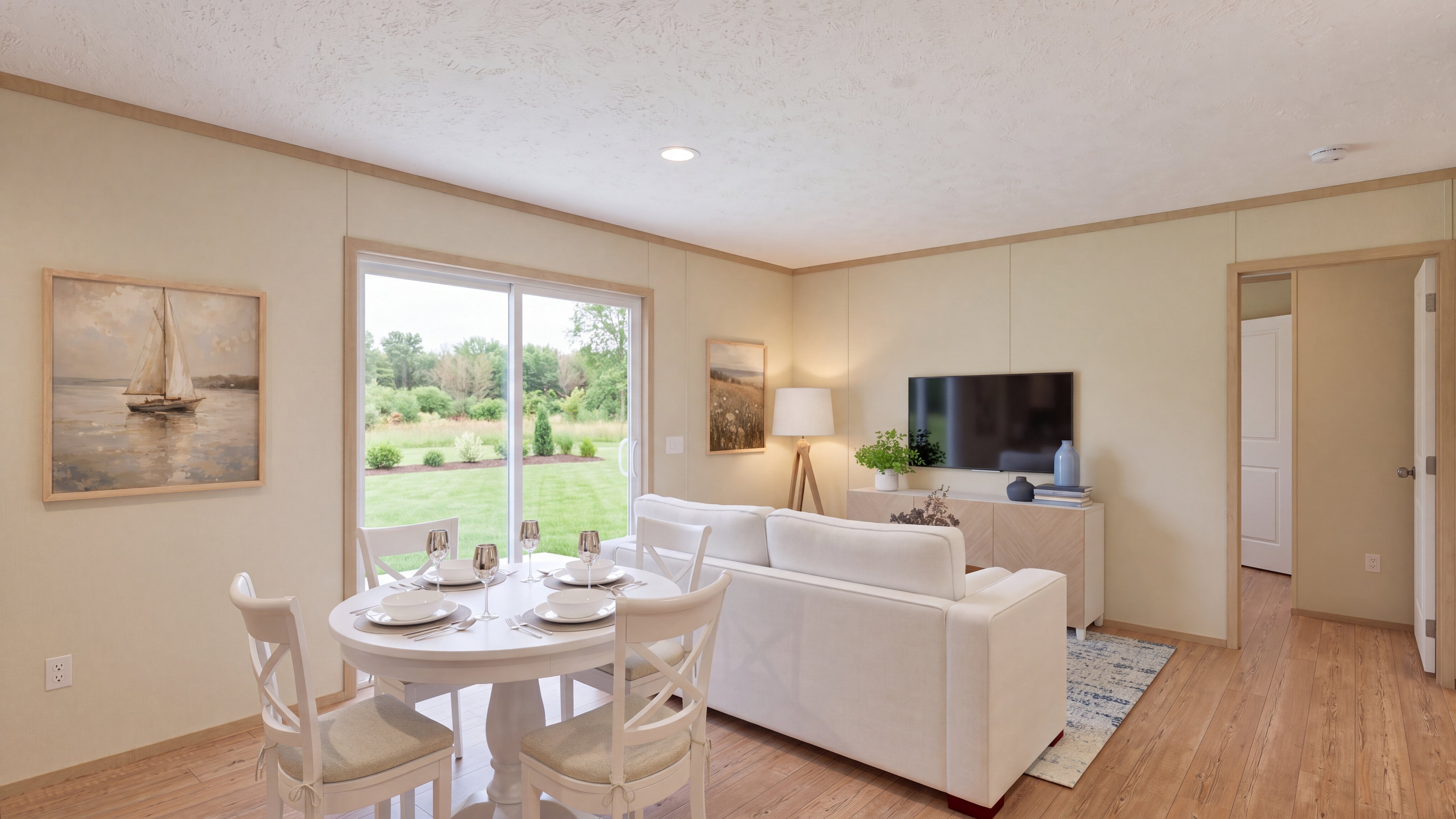 Den rendering of the Boone home.