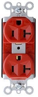 PT5362-RED - PlugTail® 20A 125V Spec-Grade Duplex Receptacle, Red