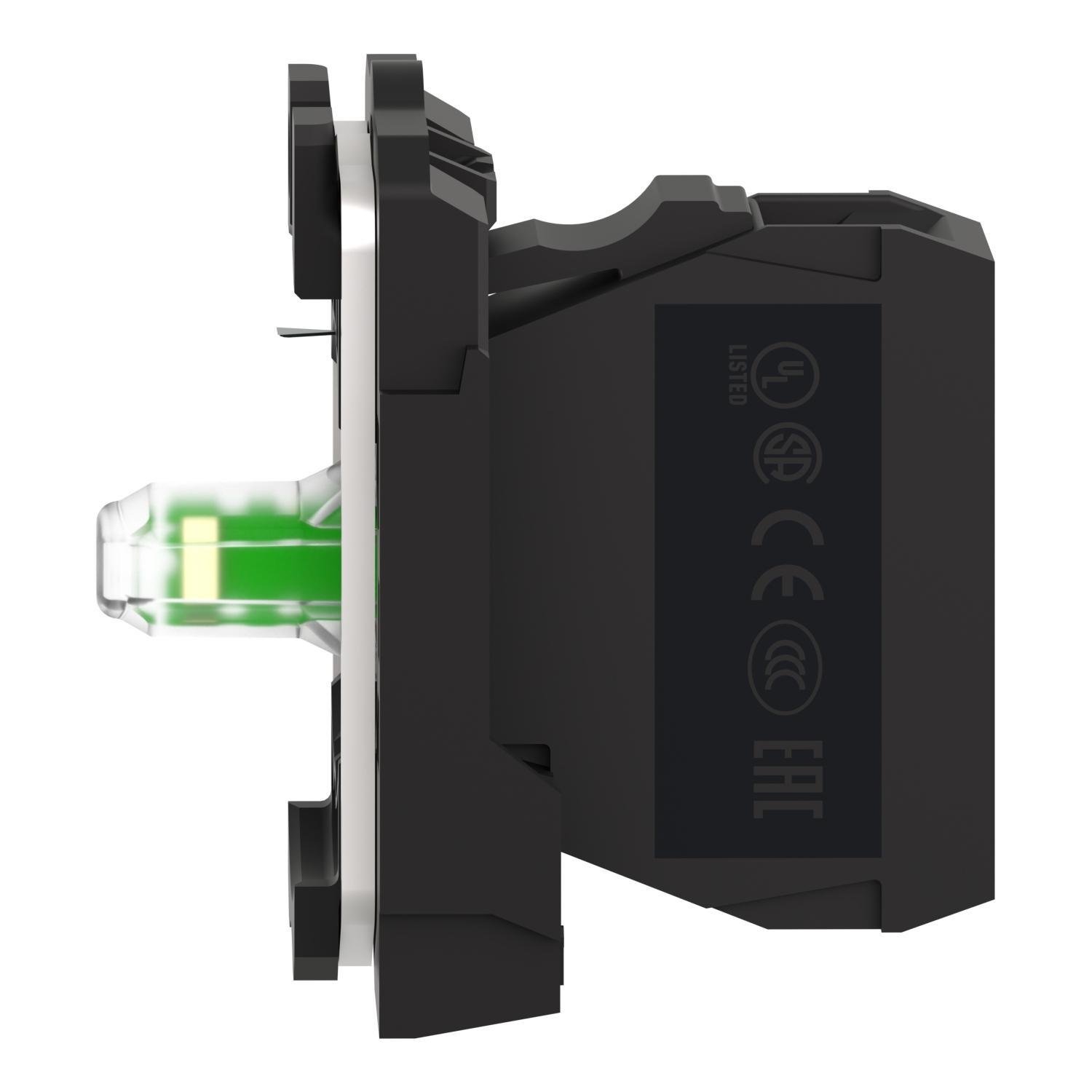 Picture of ZB5AVG1 - Complete body light block assembly, Harmony XB5, plastic, universal LED, screw clamp terminals, 110...120V AC